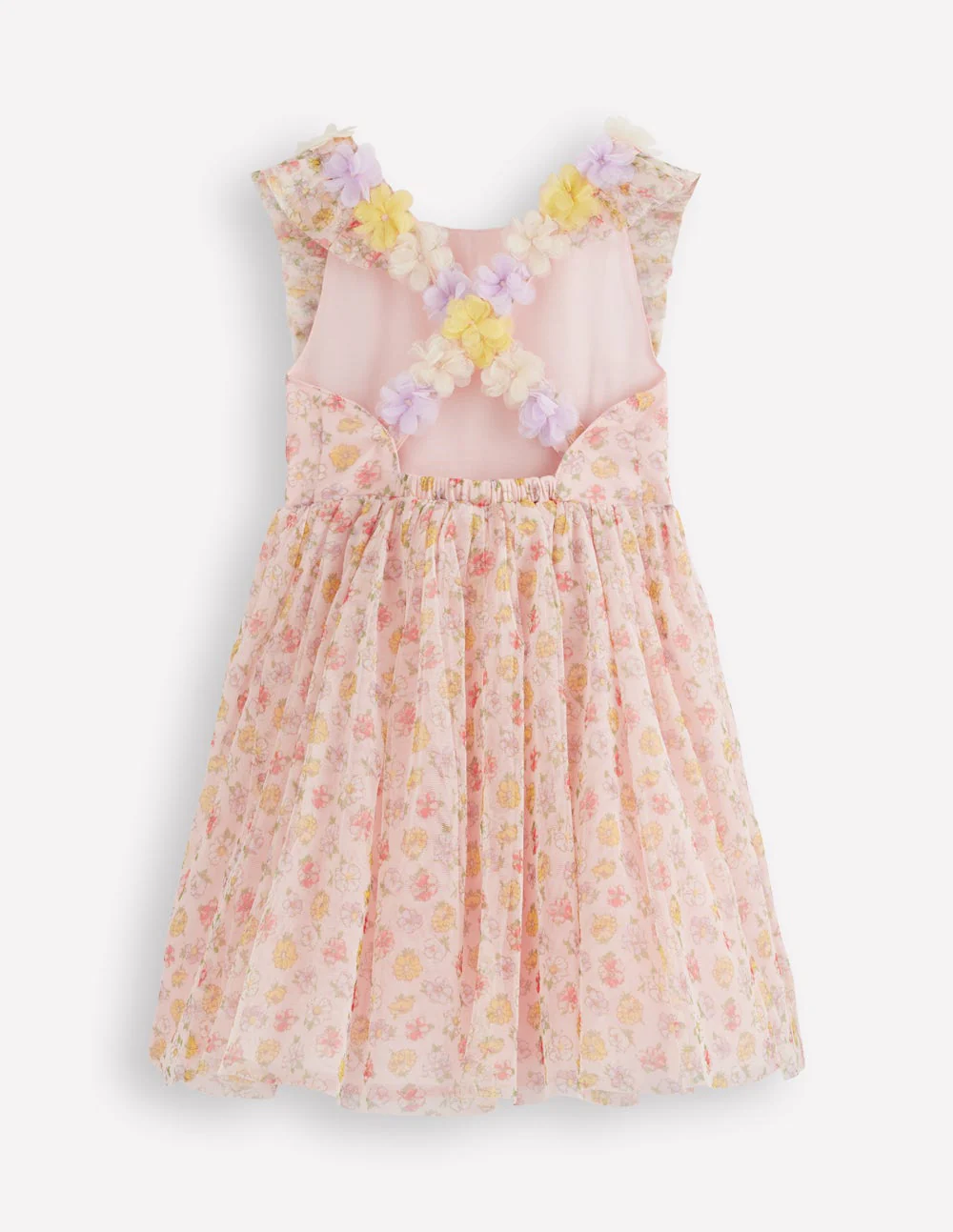 Flutter Strap Back Dress-Soft Ivory Rosa - Image 2