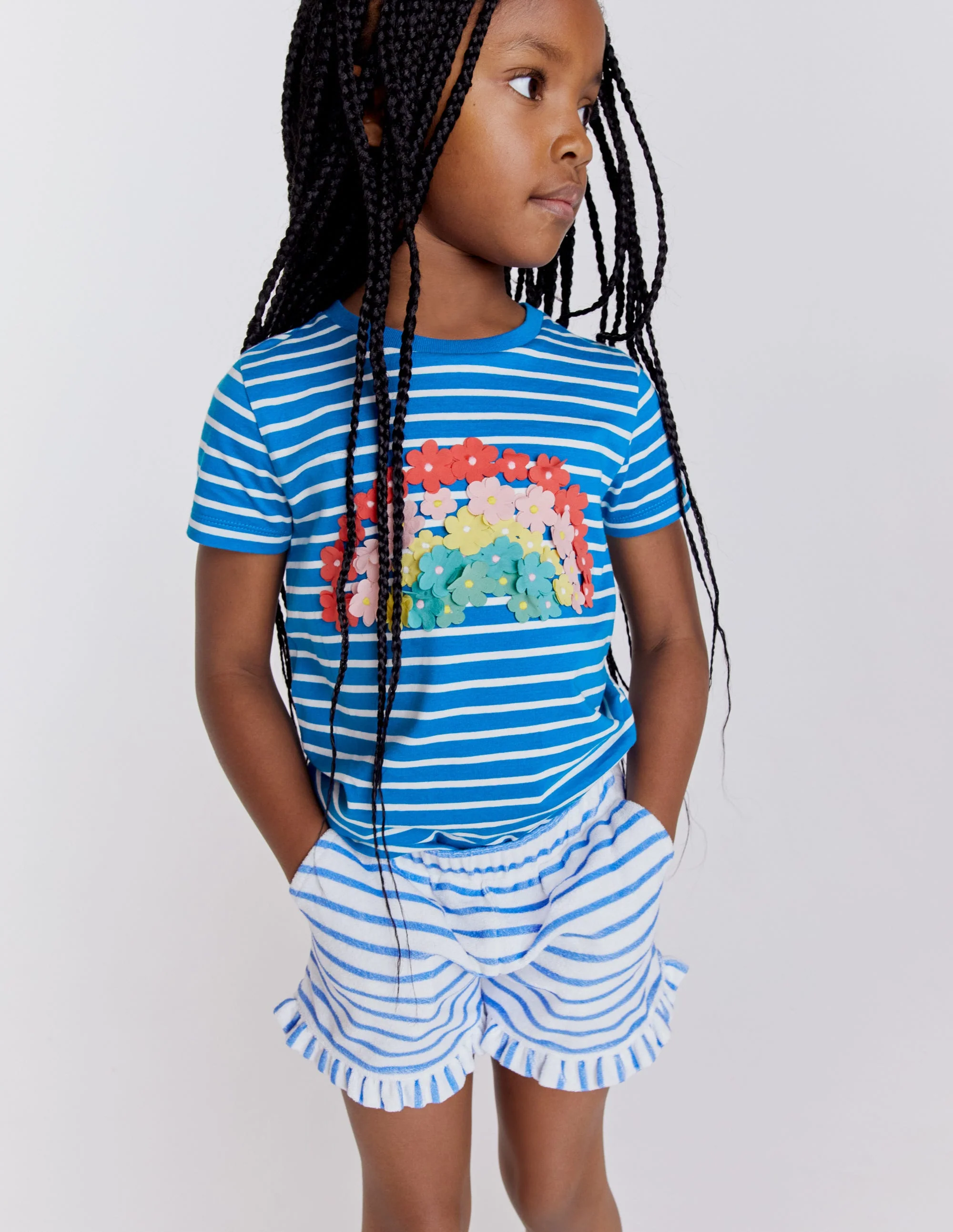 Flutter T-Shirt-Bright Marina/Ivory - Image 7