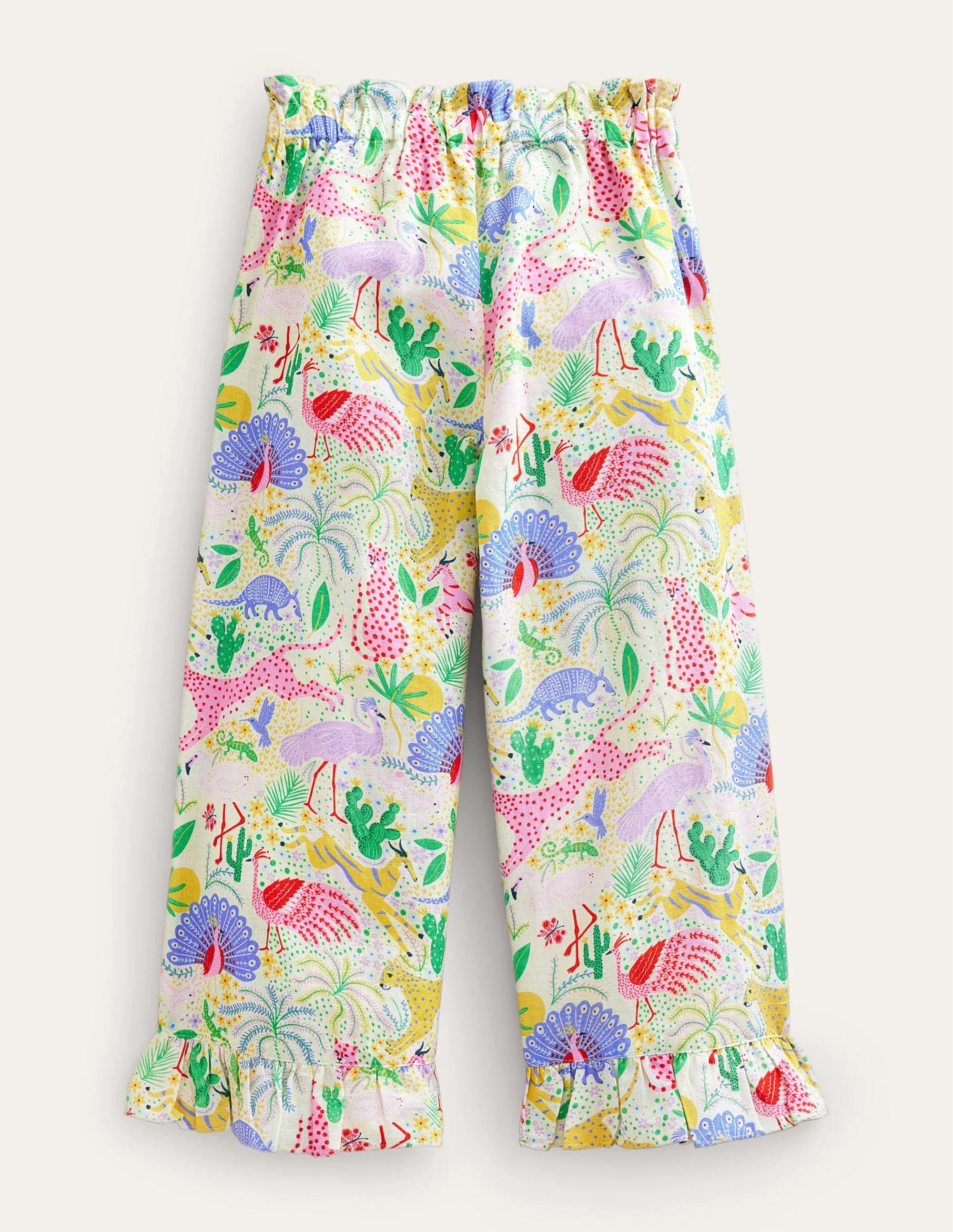 Frill Cuff Wide Leg Trousers-Multi Desert - Image 2