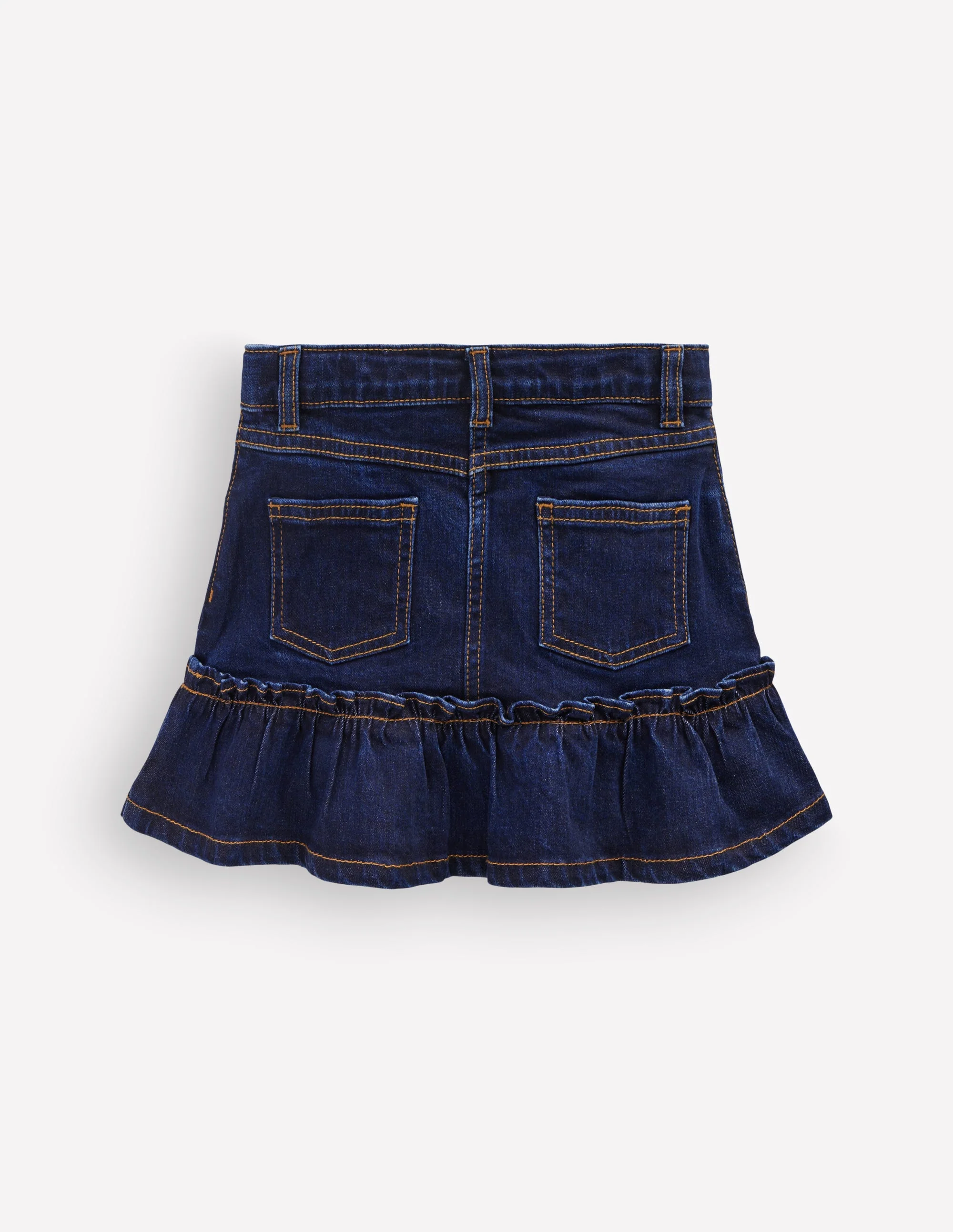 Frill Hem Denim Skirt-Dark Wash - Image 5