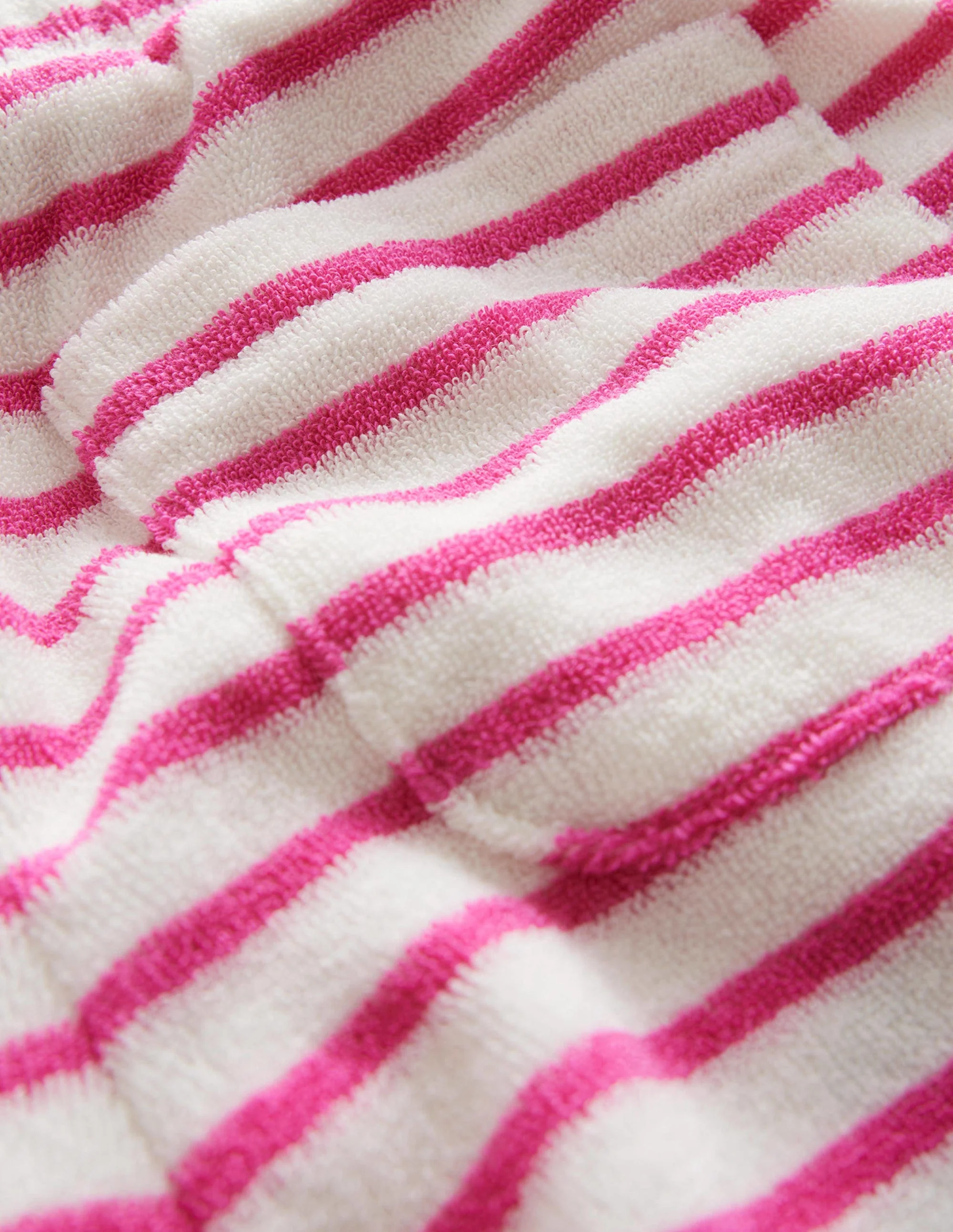 Frill Hem Towelling Shorts-Tickled Pink/Ivory - Image 3