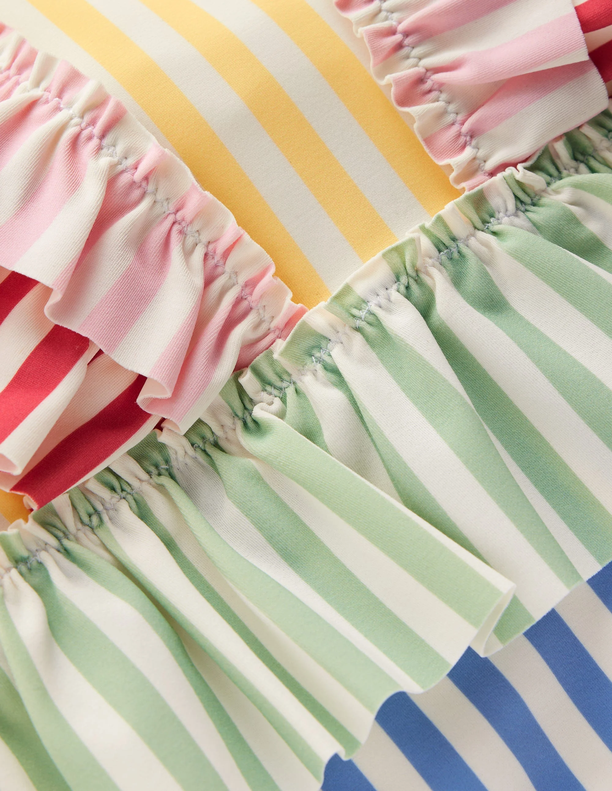 Frill Peplum Swimsuit-Hotchpotch Stripe - Image 3