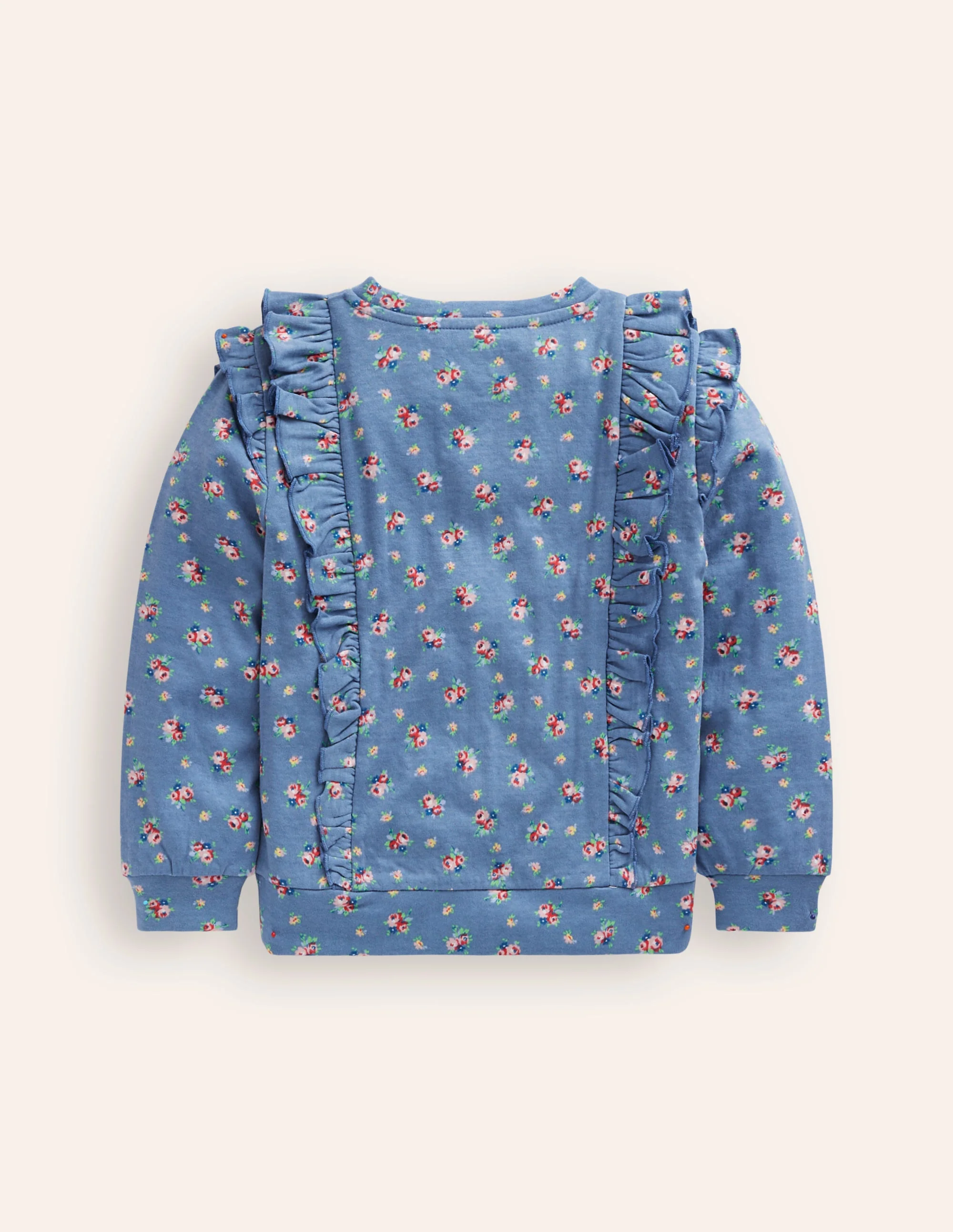Frill Printed Sweatshirt-Bluejay Floral Bouquet - Image 2