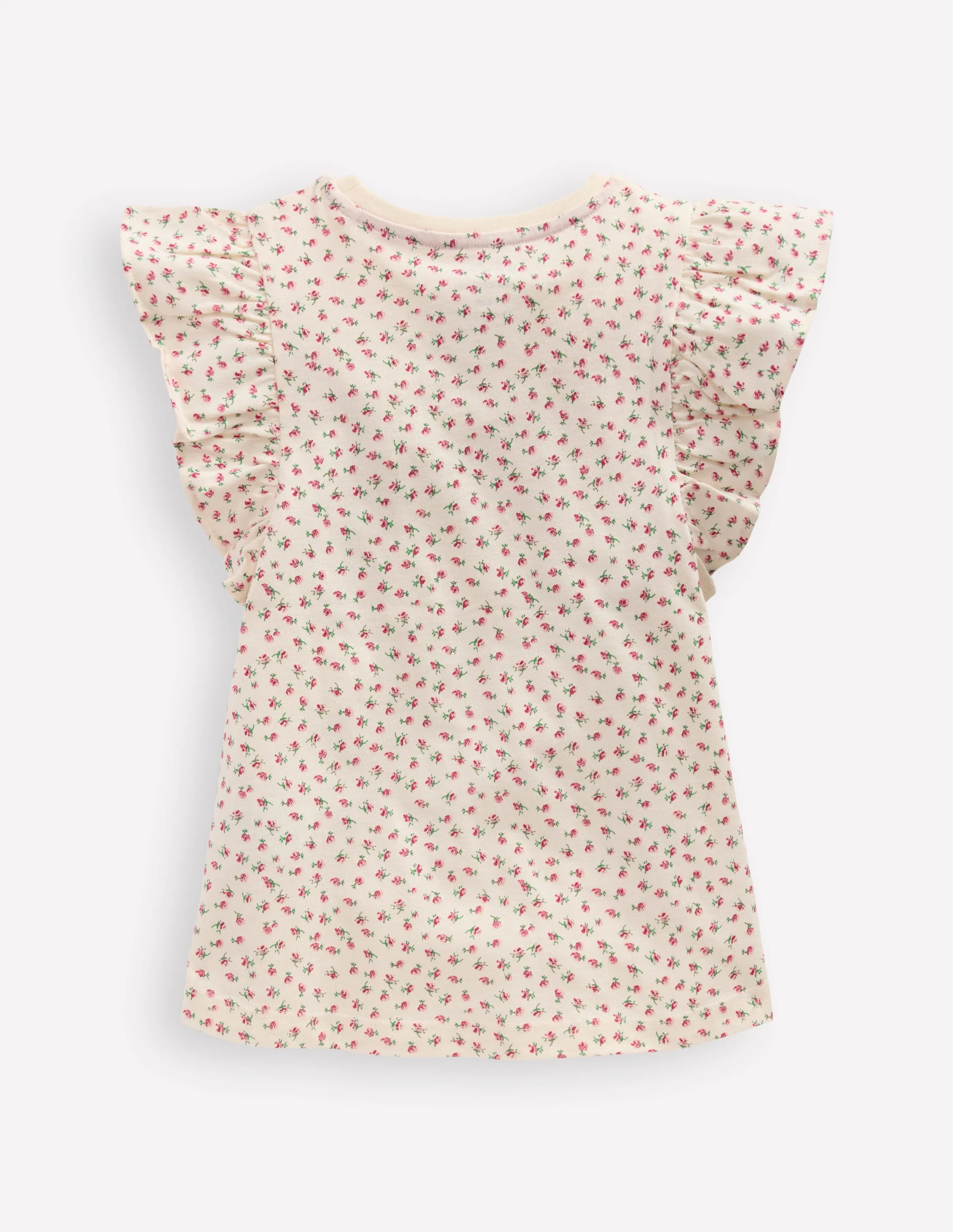 Frill Sleeve Printed Top-Pink Spaced Ditsy - Image 2
