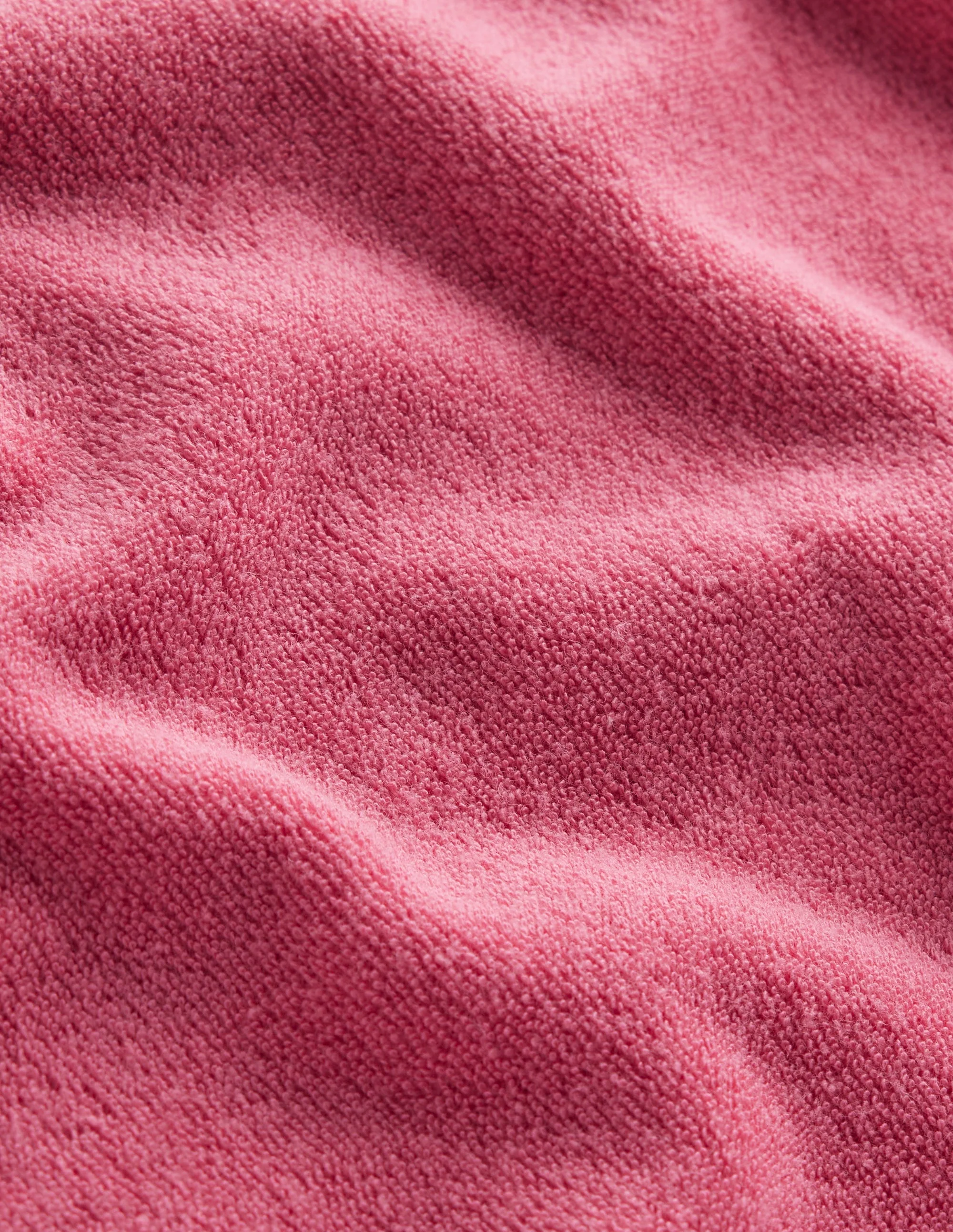 Frill Sleeve Towelling Top-Rose Pink - Image 3