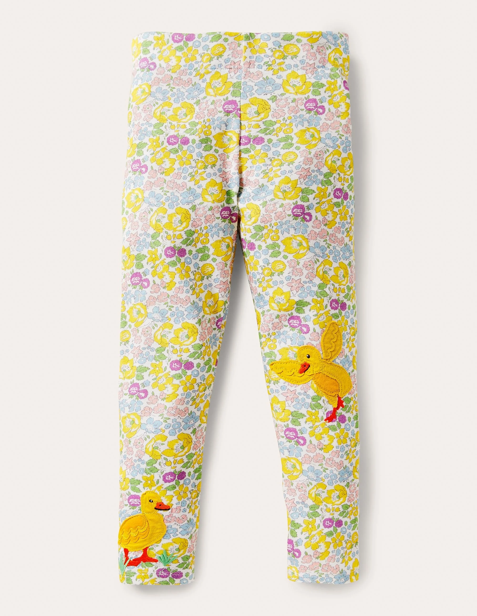 Fun Appliqué Leggings-Multi Floral Chicks