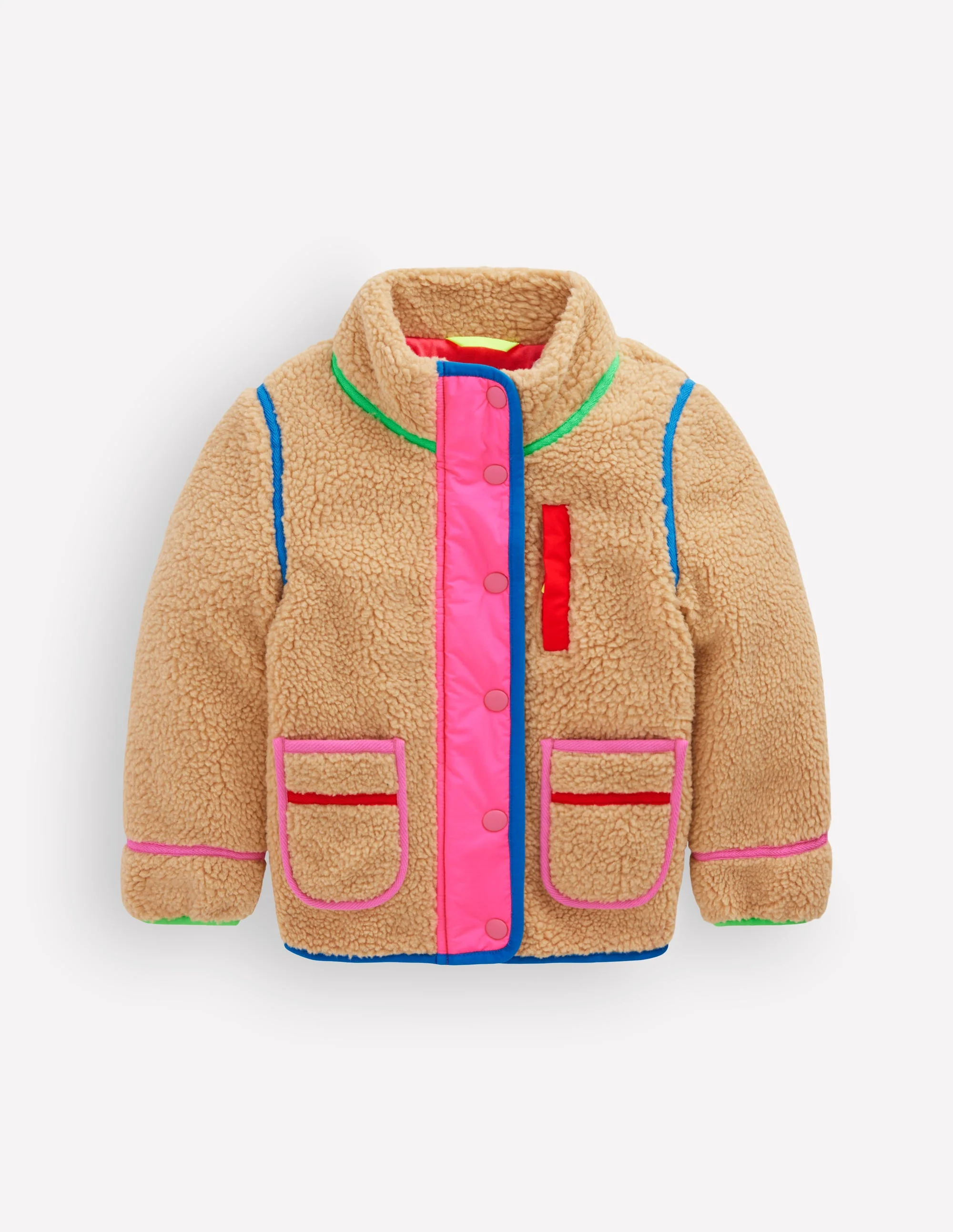 Fun Borg Mix Fleece-Rainbow Trim Borg