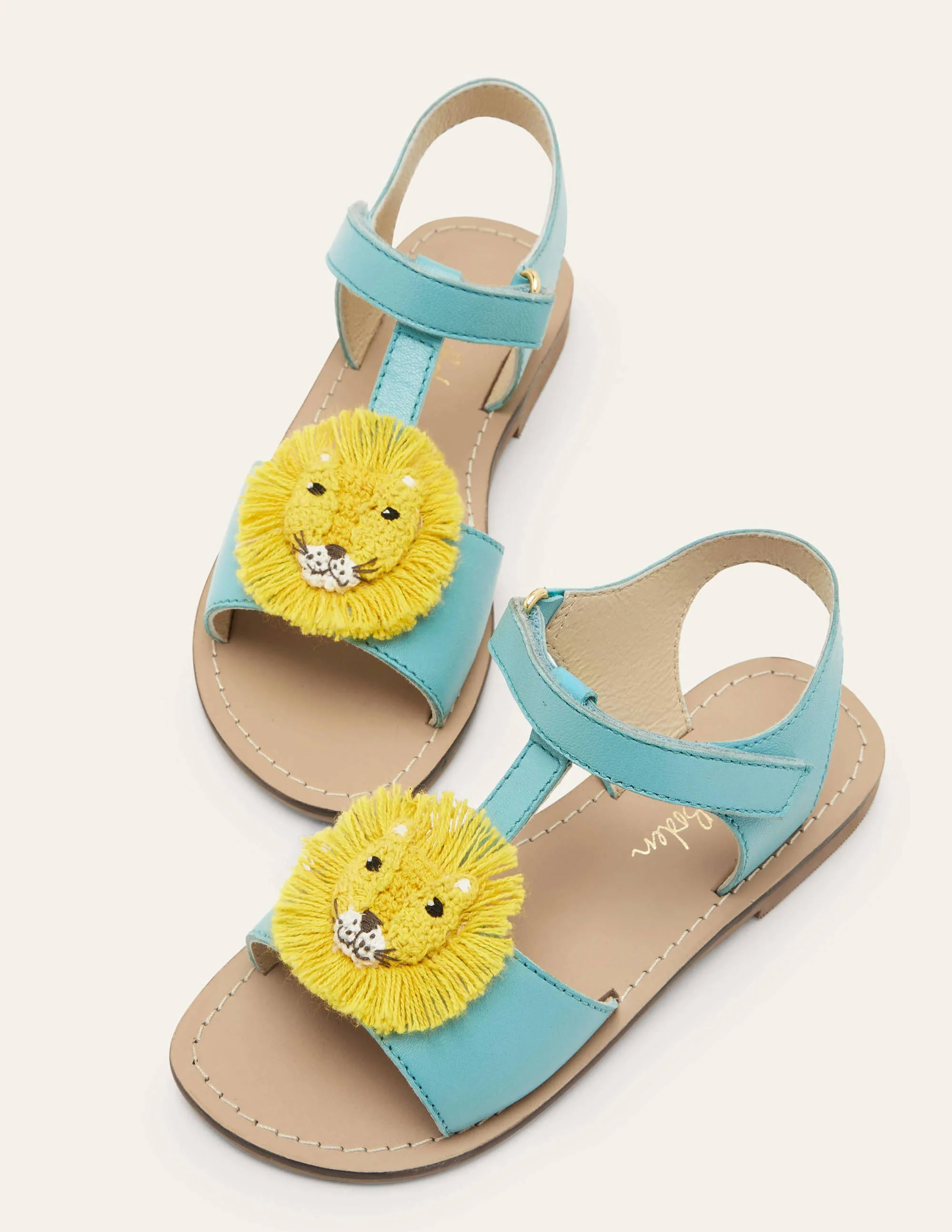 Fun Leather Sandals-Lion