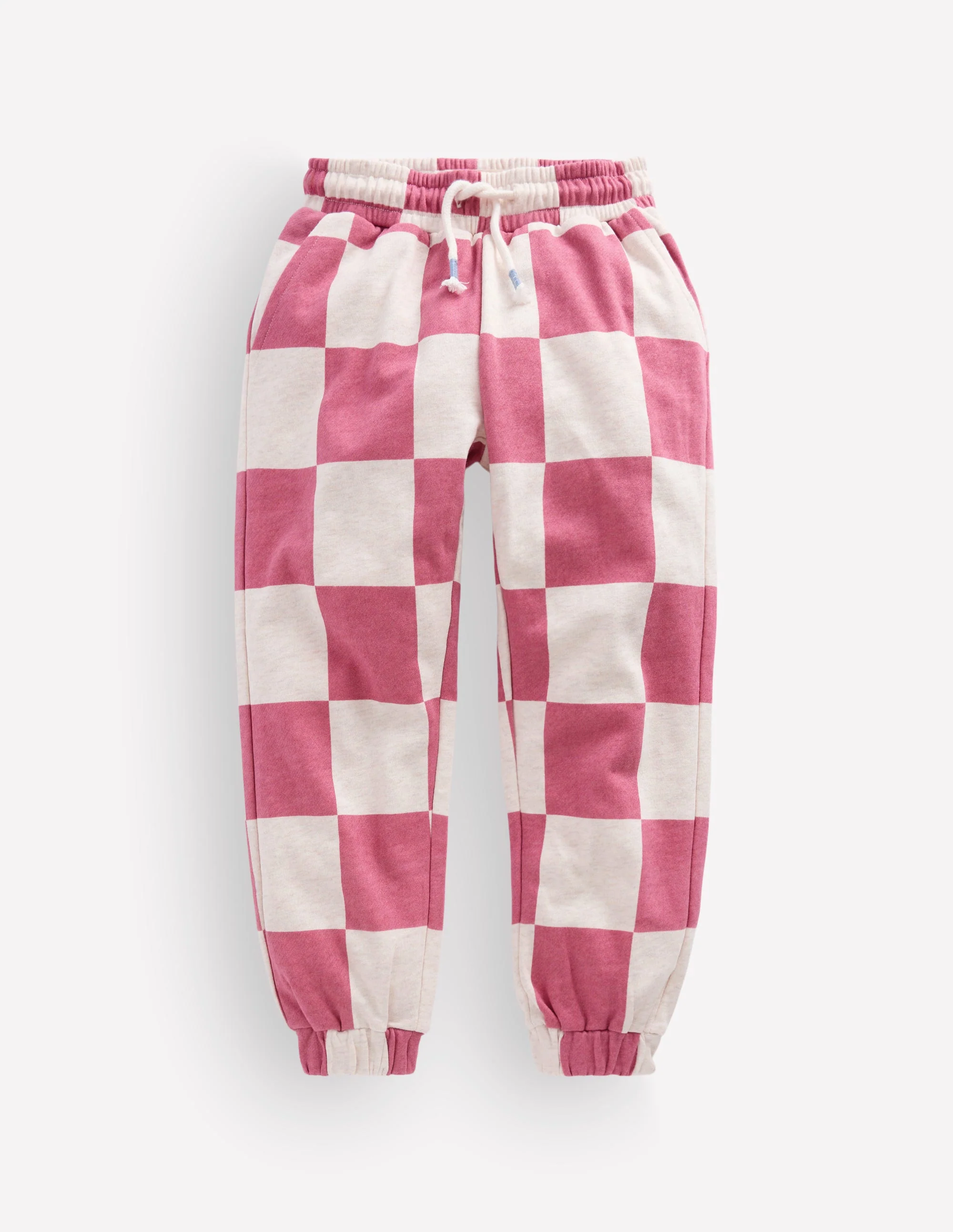Fun Printed Joggers-Pink Checkerboard - Image 2