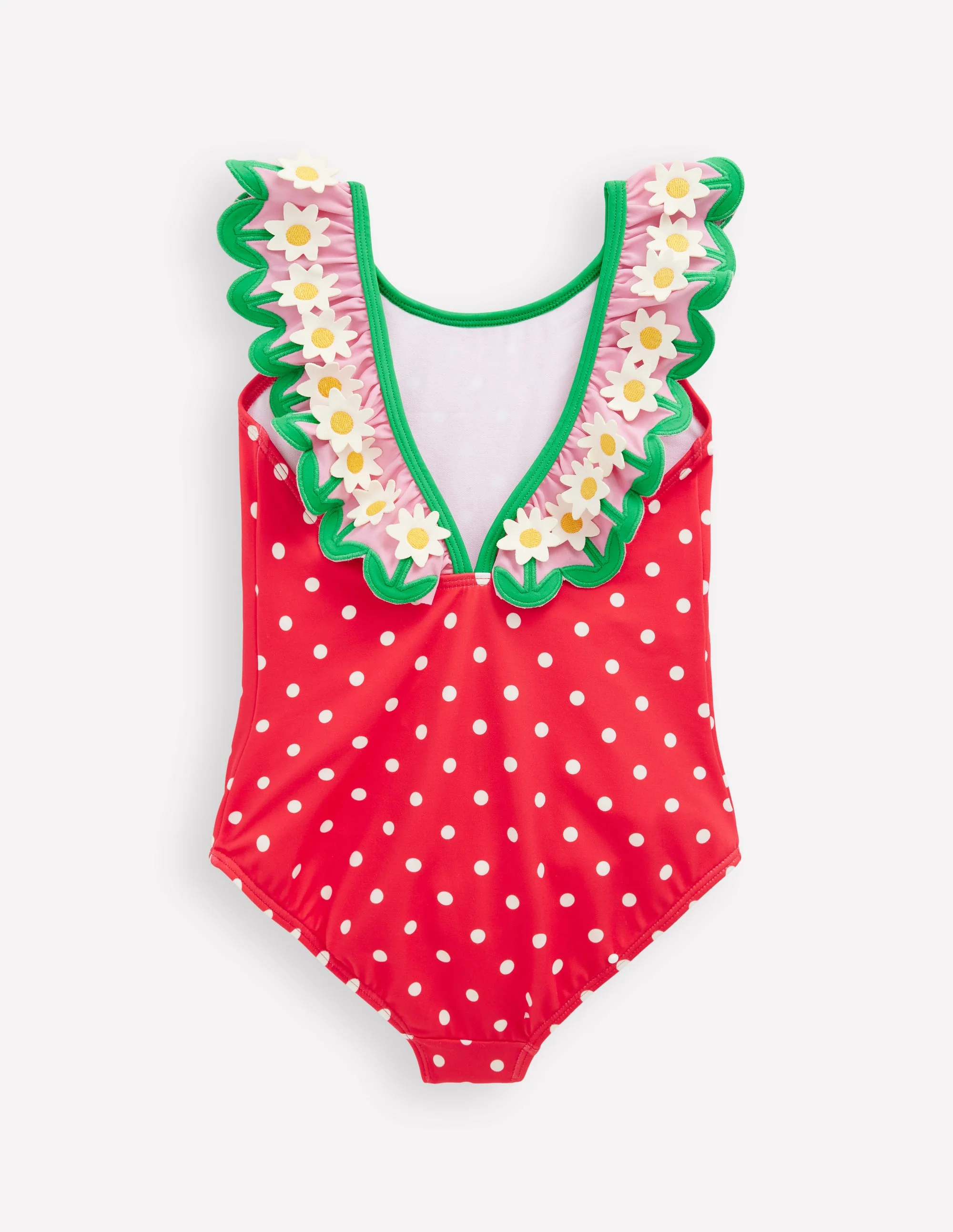 Hallie Frill Strap Swimsuit-Red Spot Daisy - Image 2