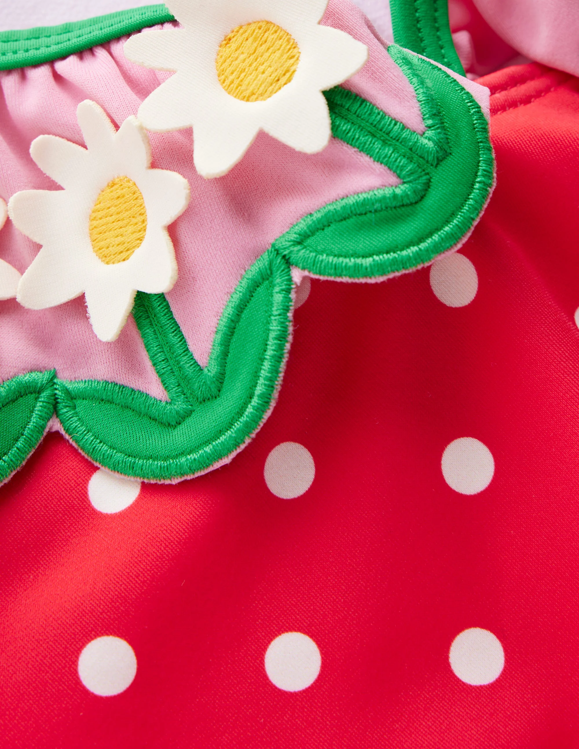 Hallie Frill Strap Swimsuit-Red Spot Daisy - Image 3