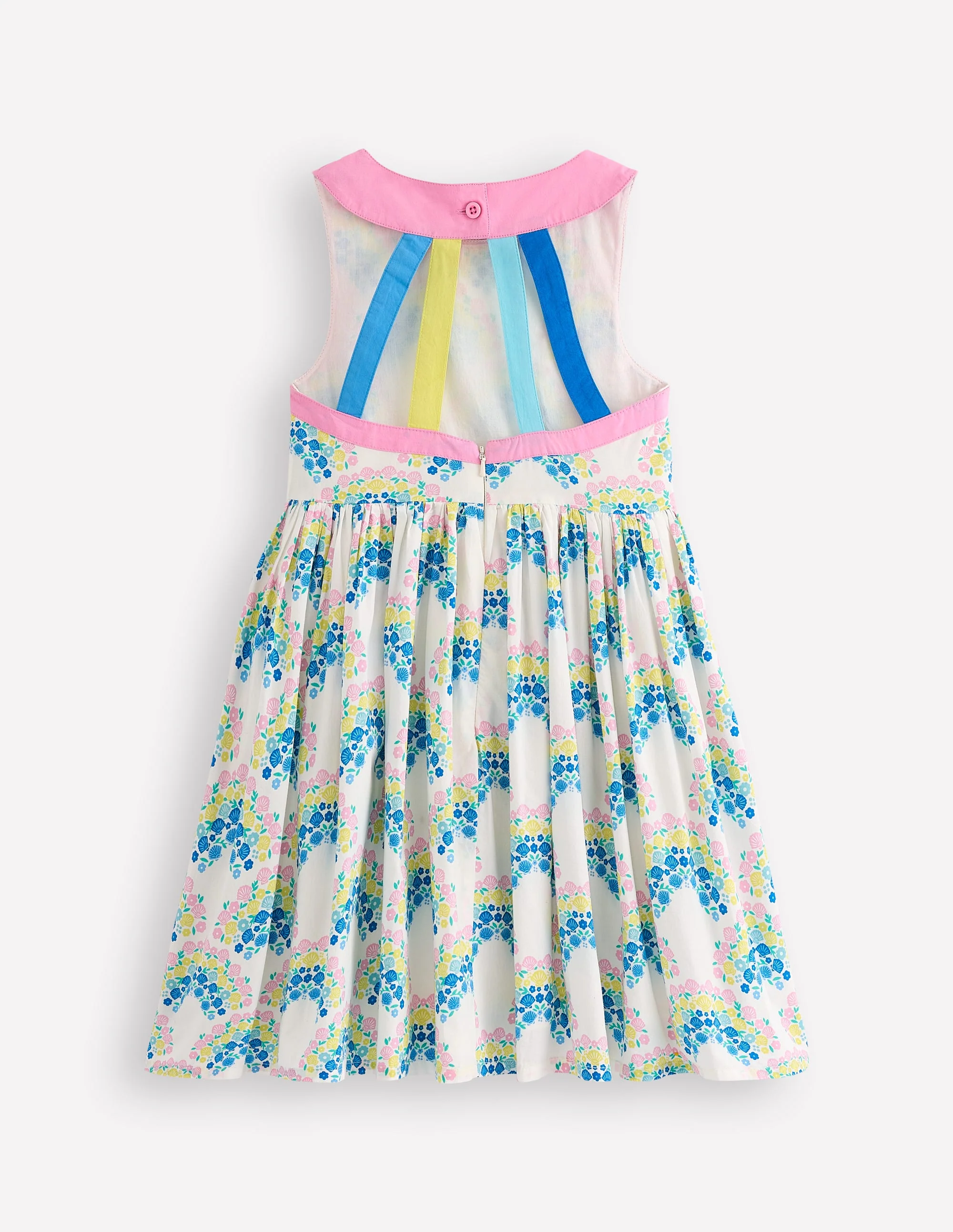 Harlow Back Detail Dress-Soft Ivory Rainbow Shells - Image 2