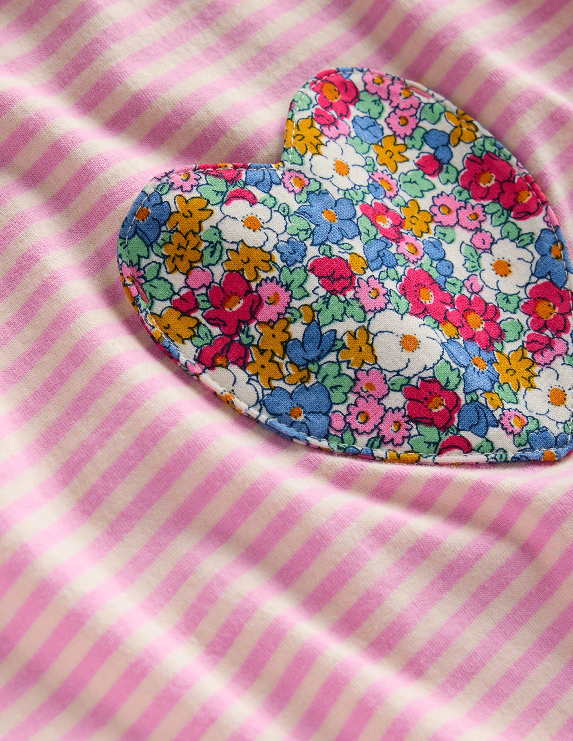 Heart Pocket Frill Tunic-Bubblegum Pink/Ivory Hearts - Image 3