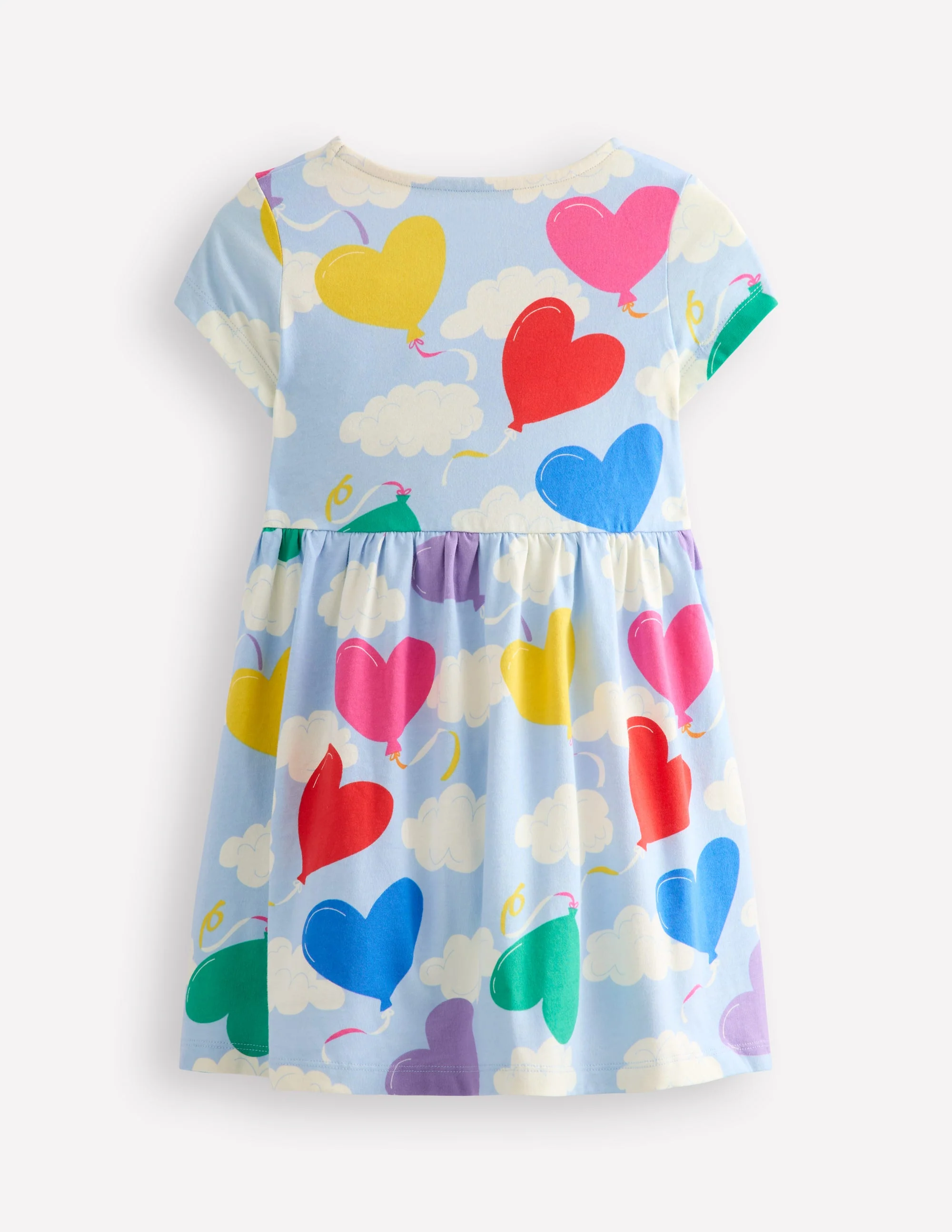 Heart Pocket Fun Jersey Dress-Balloon Clouds - Image 2