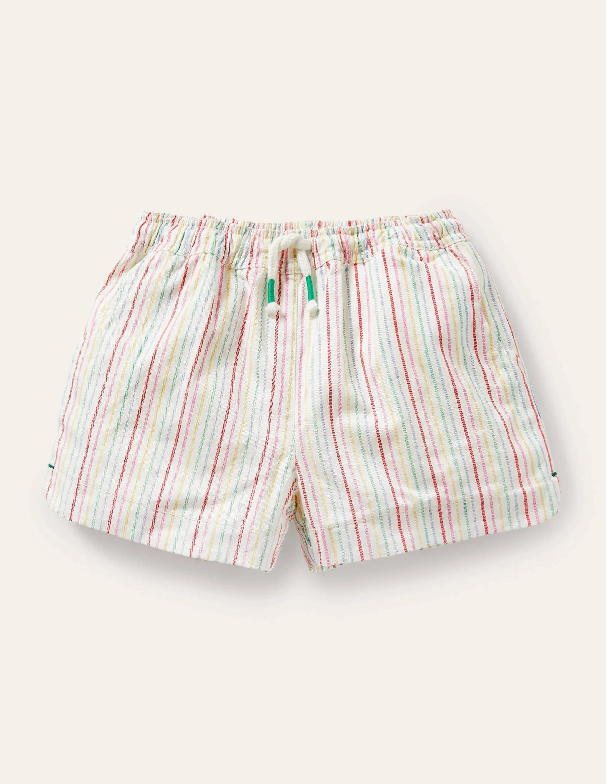 Heart Pocket Shorts-Ivory/ Multi Stripe