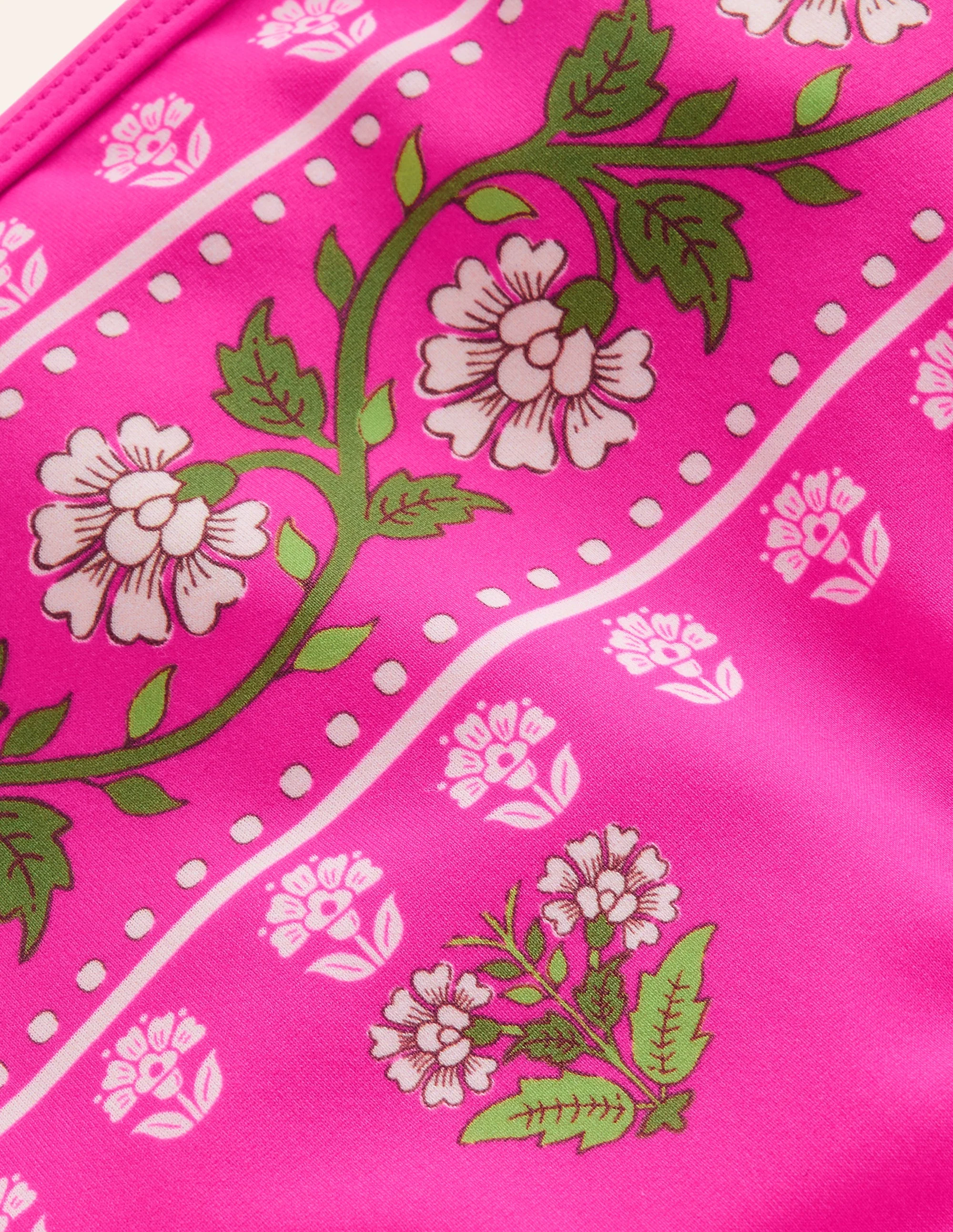 High Waisted Bikini Bottoms-Pink Small Woodblock - Image 3
