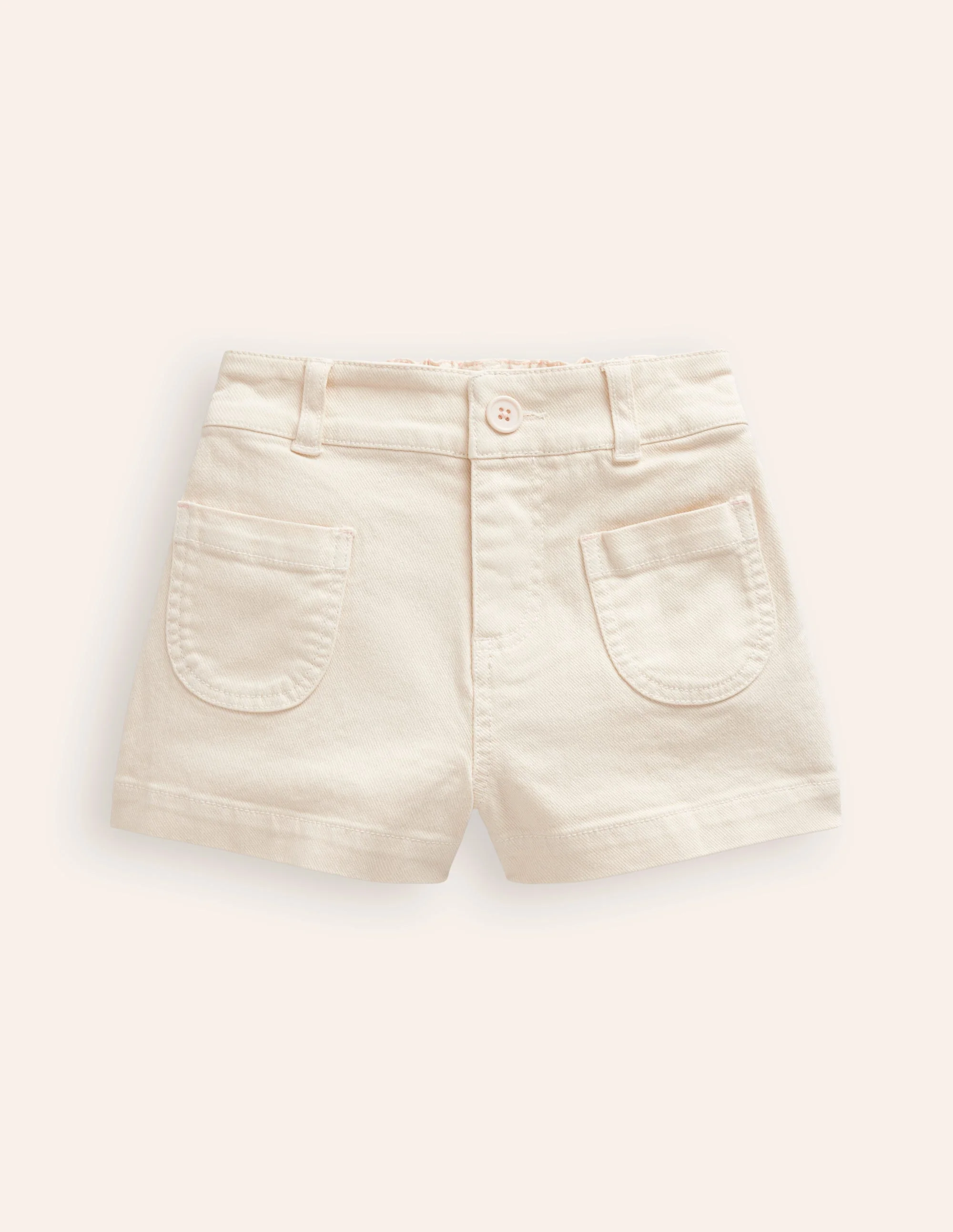 High Waisted Shorts-Vanilla White