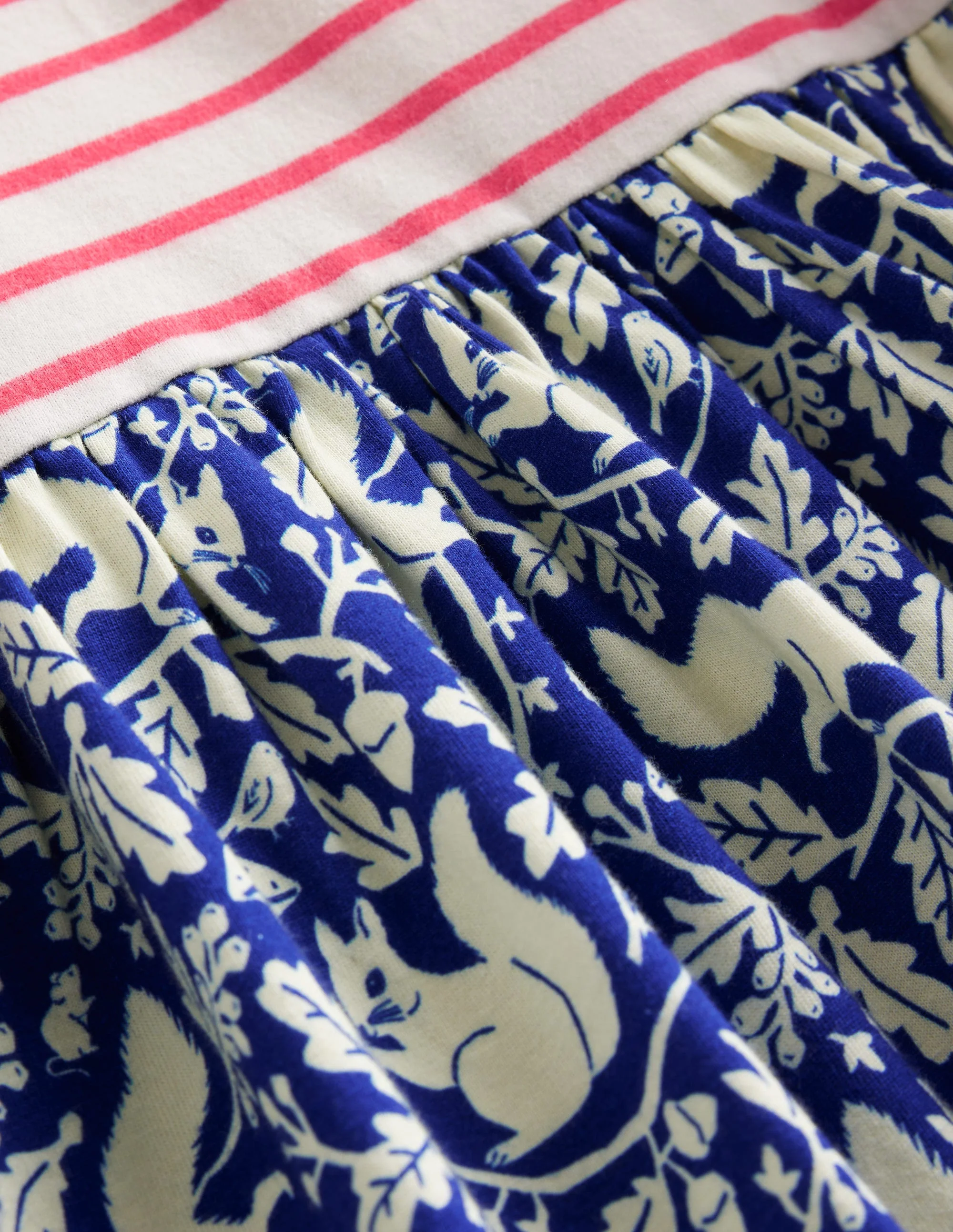 Hotchpotch Jersey Dress-Sapphire Woodland Squirrel - Image 3