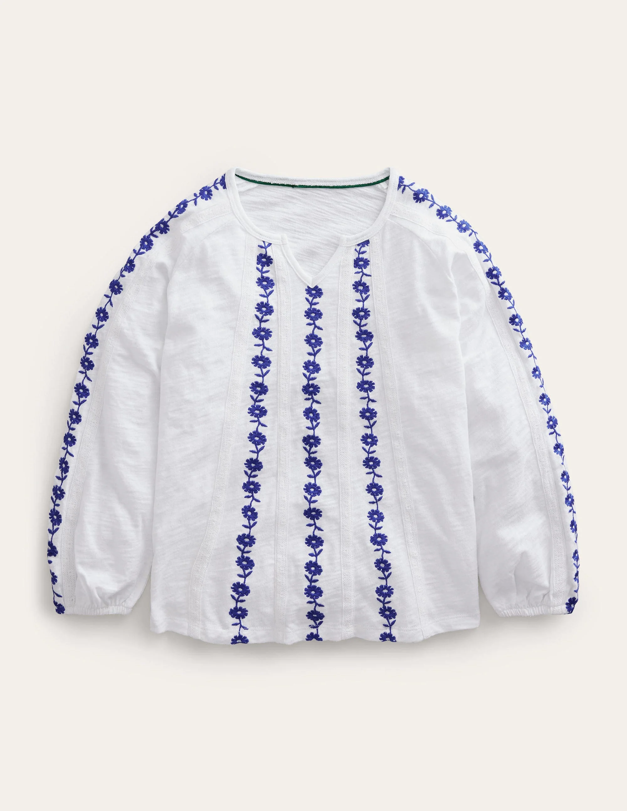 Jersey Embroidered top-White