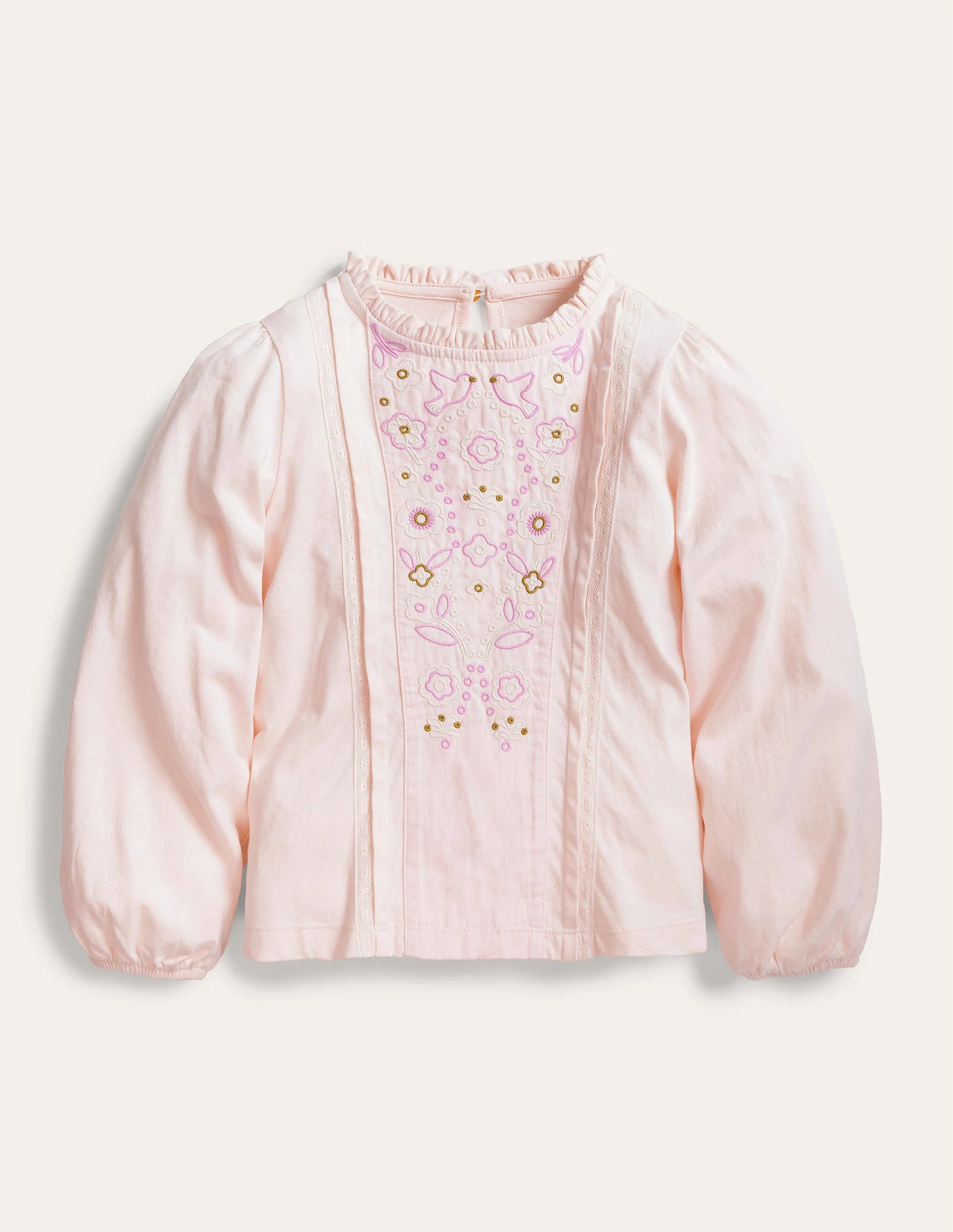 Lace Mix Jersey Top-Boto Pink