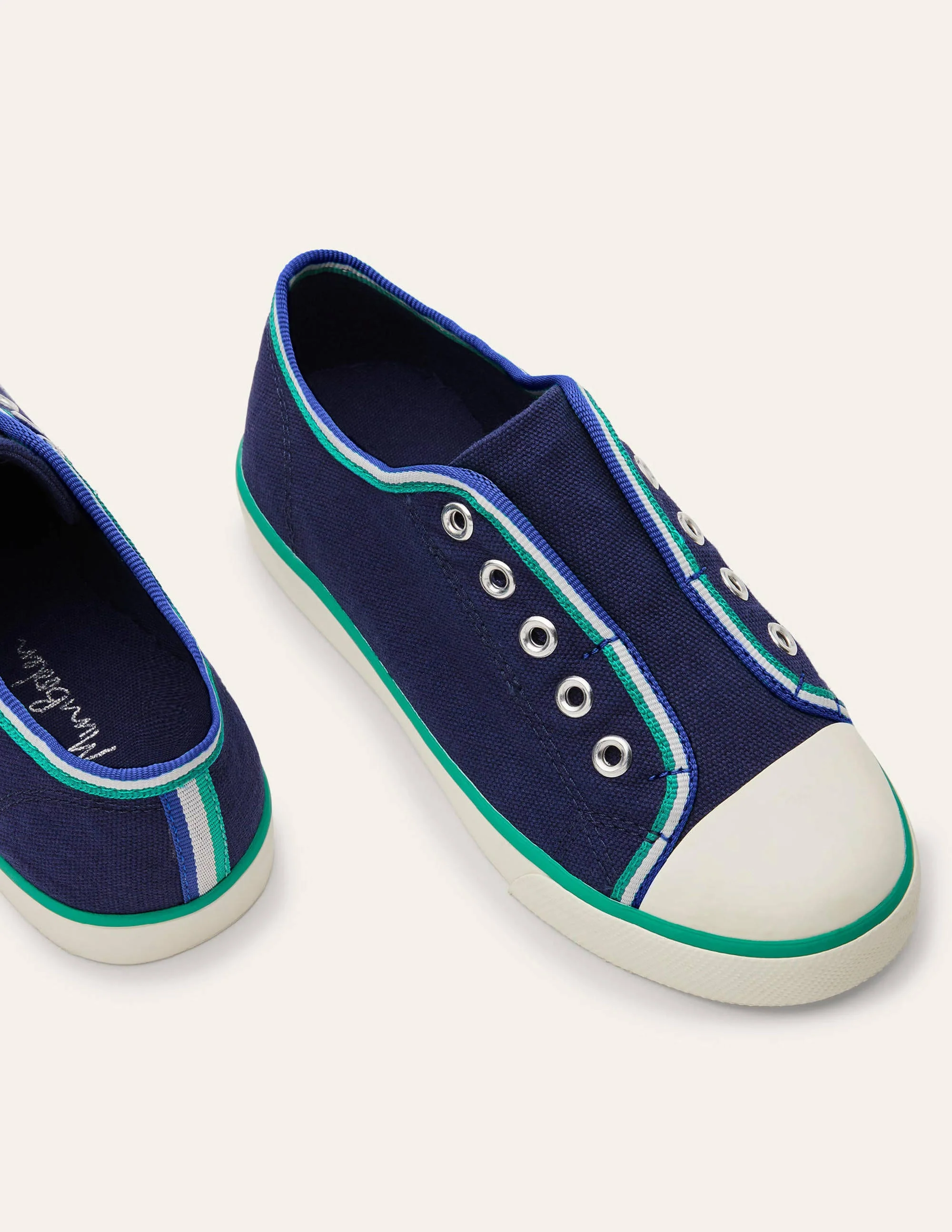 Laceless Canvas Pull-ons-College Navy