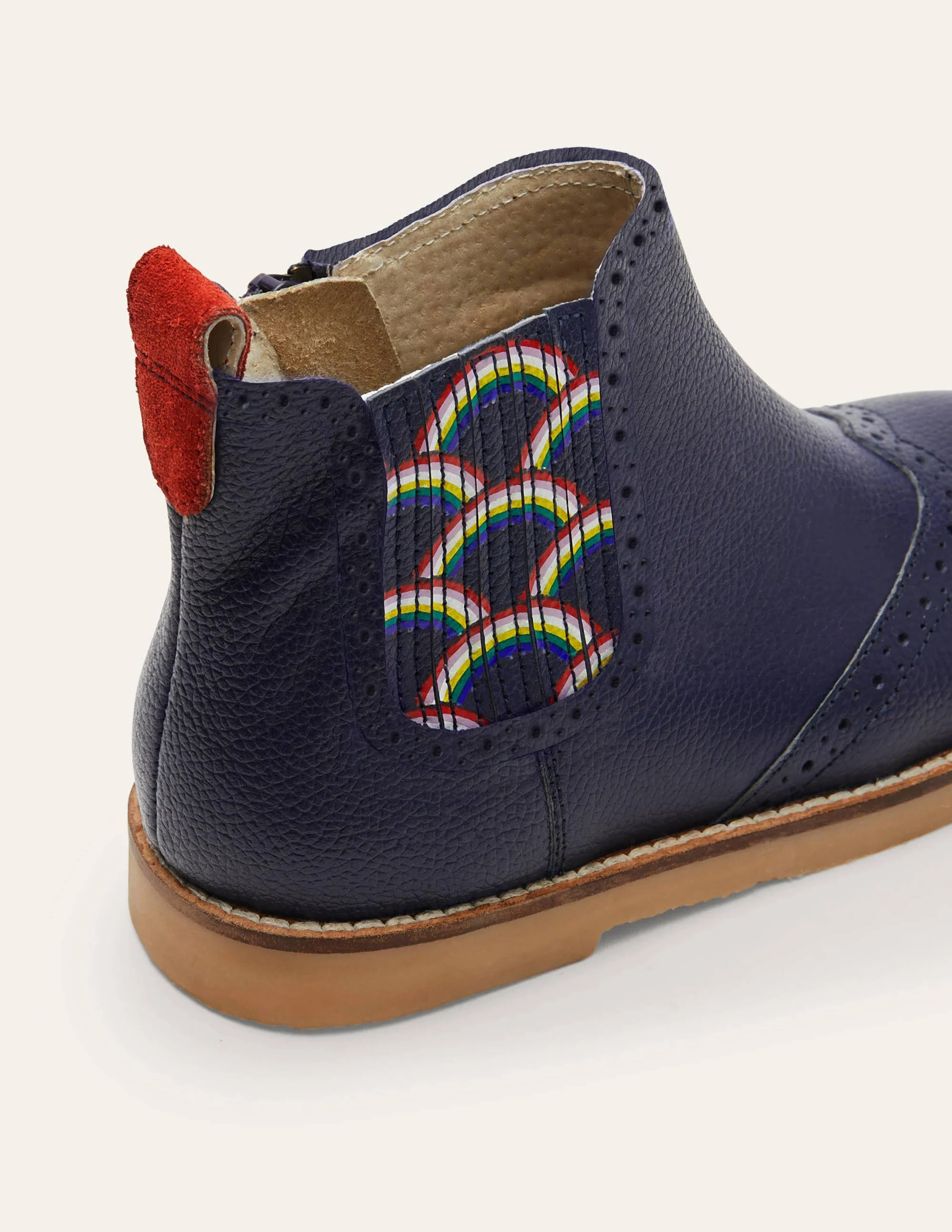 Leather Chelsea Boots-College Navy - Image 3