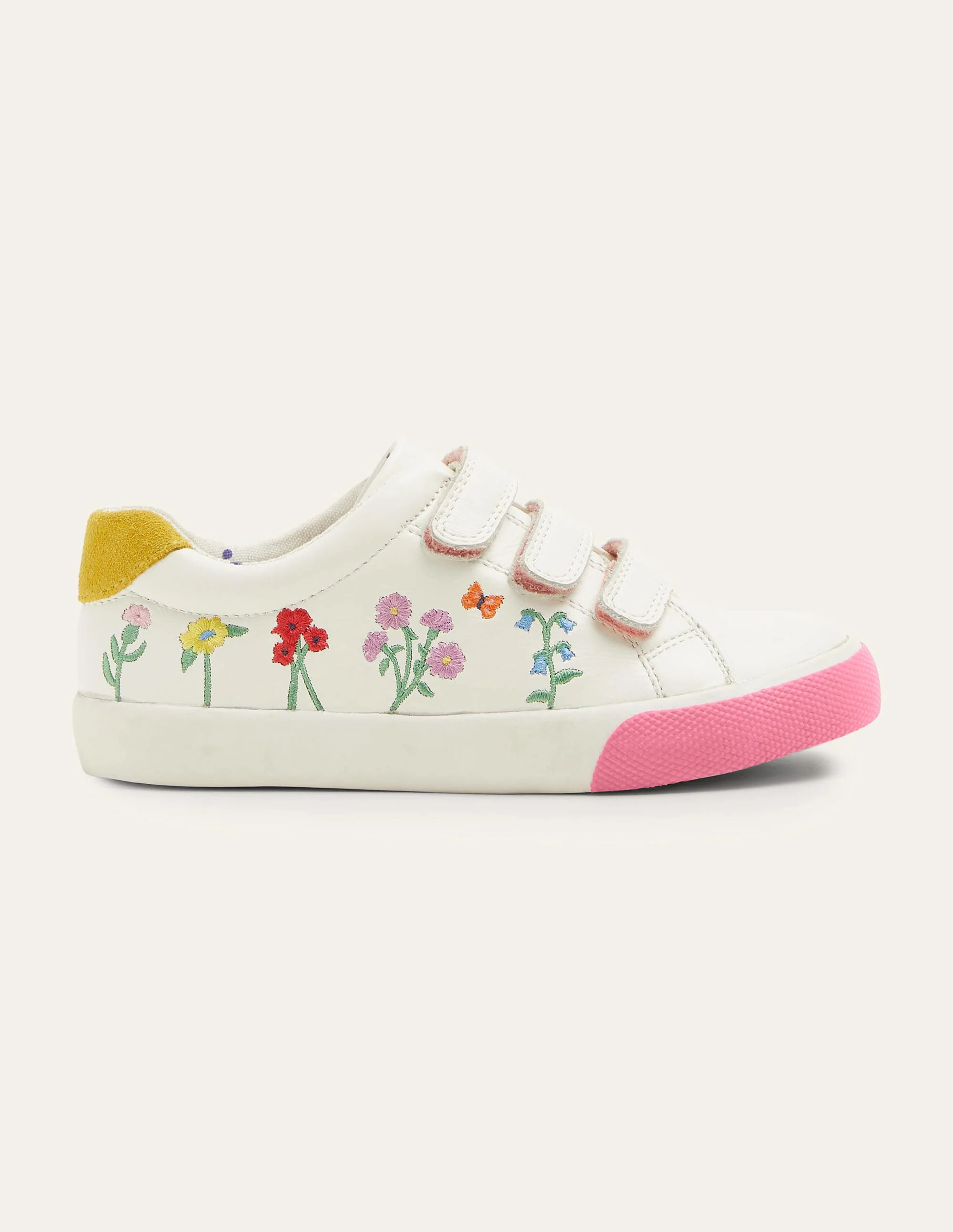 Leather Low Tops-Ivory Floral