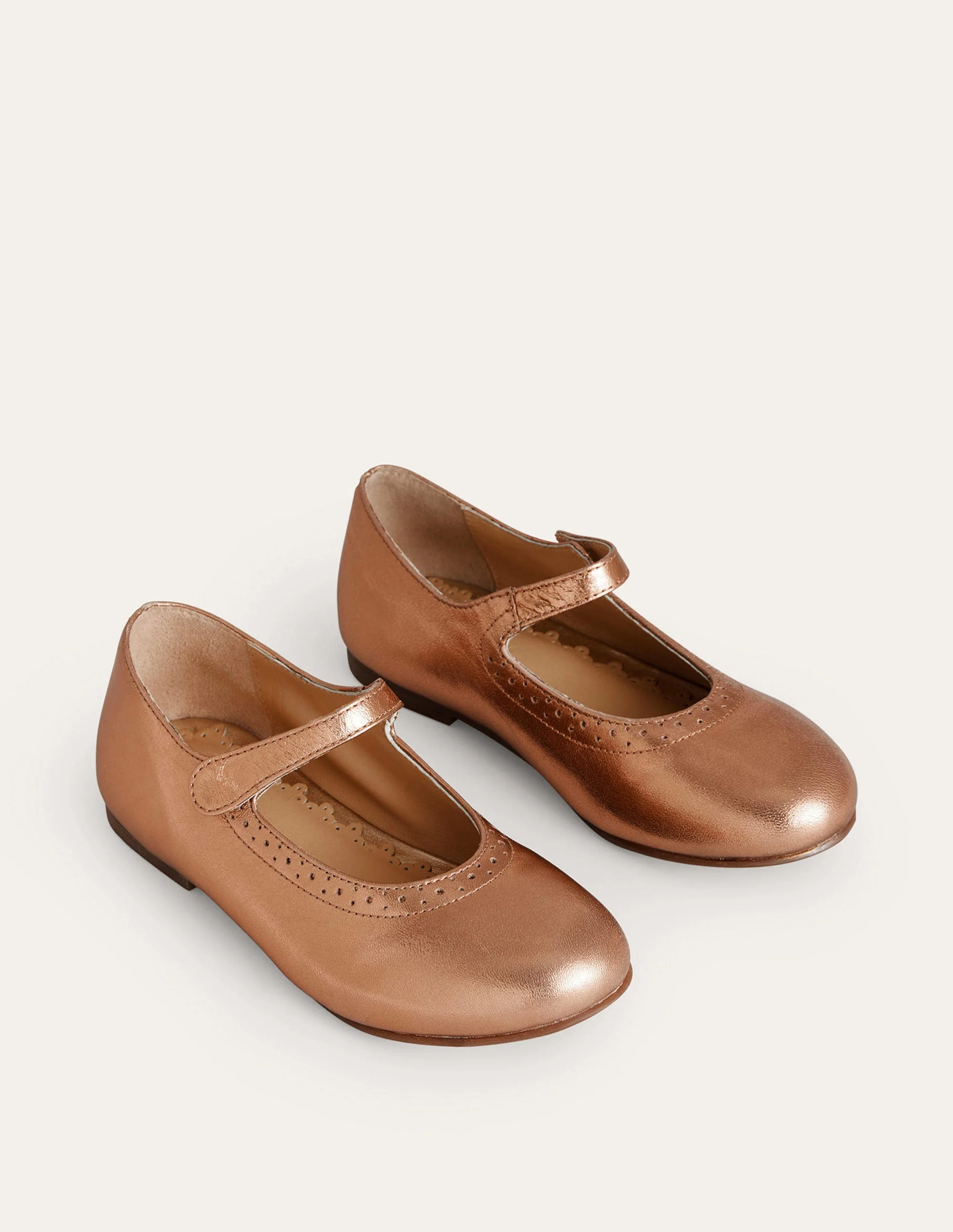 Leather Mary Janes-Bronze - Image 2
