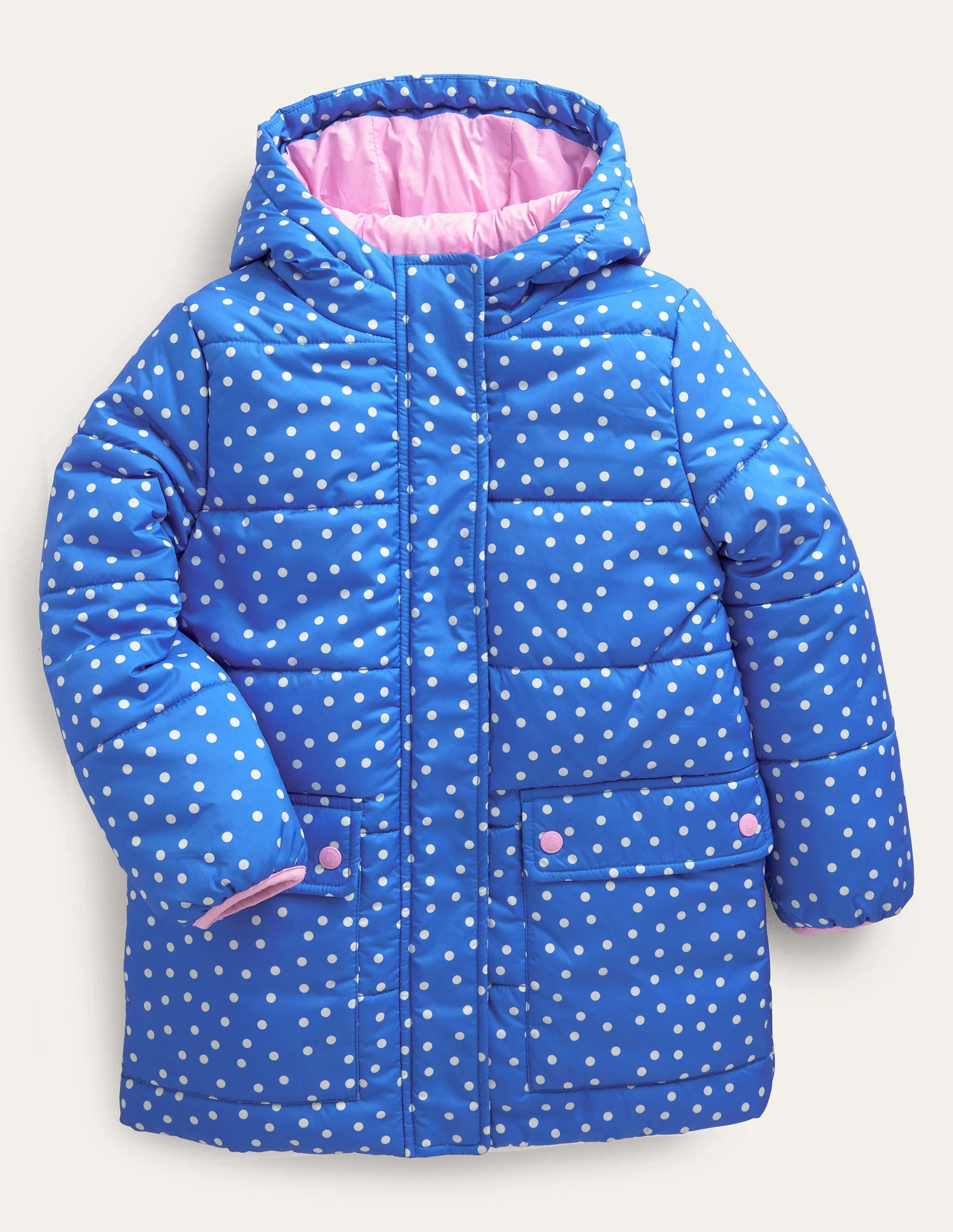 Lofty Puffa Coat-Cabana Blue Spot