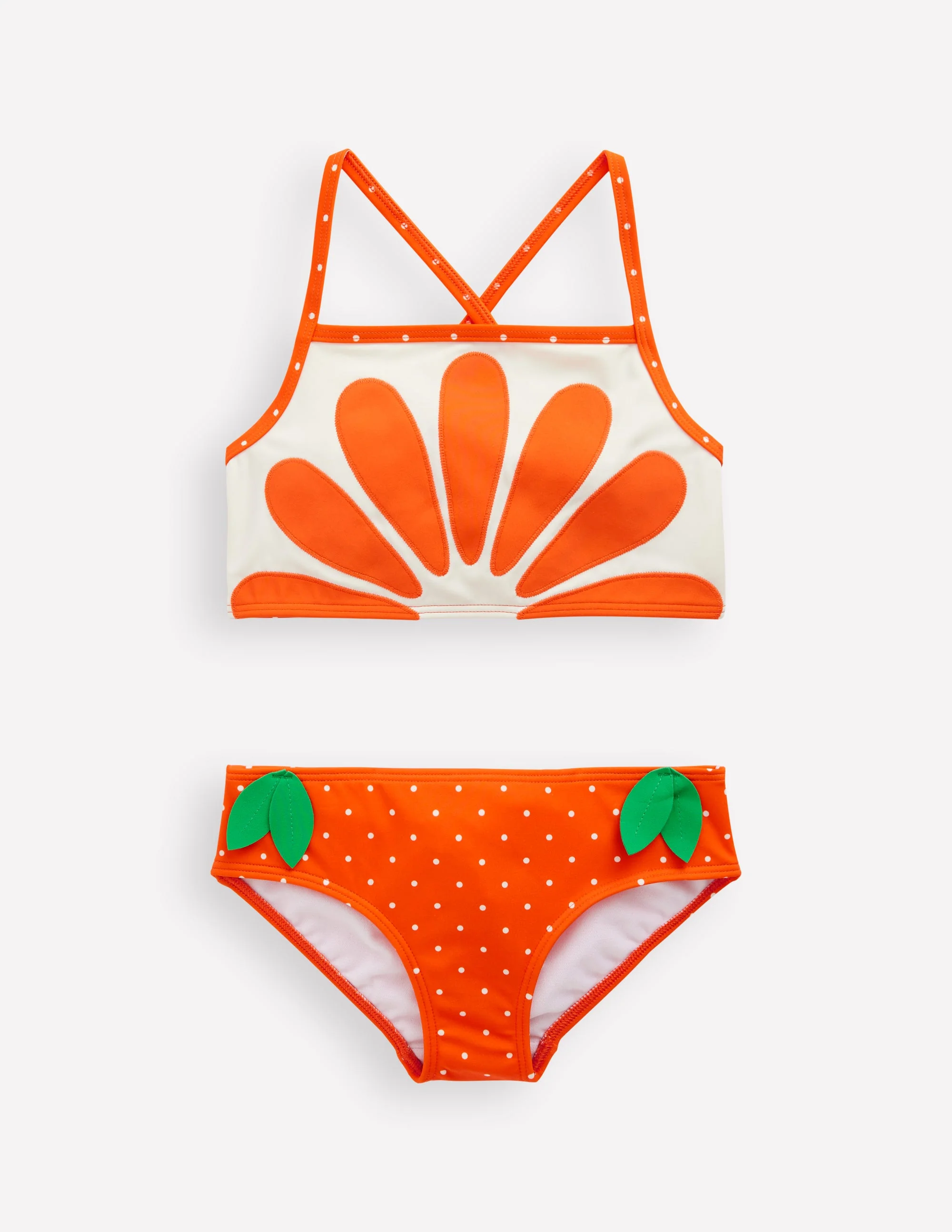 Logo Cross Back Bikini-Bright Orange - Image 3