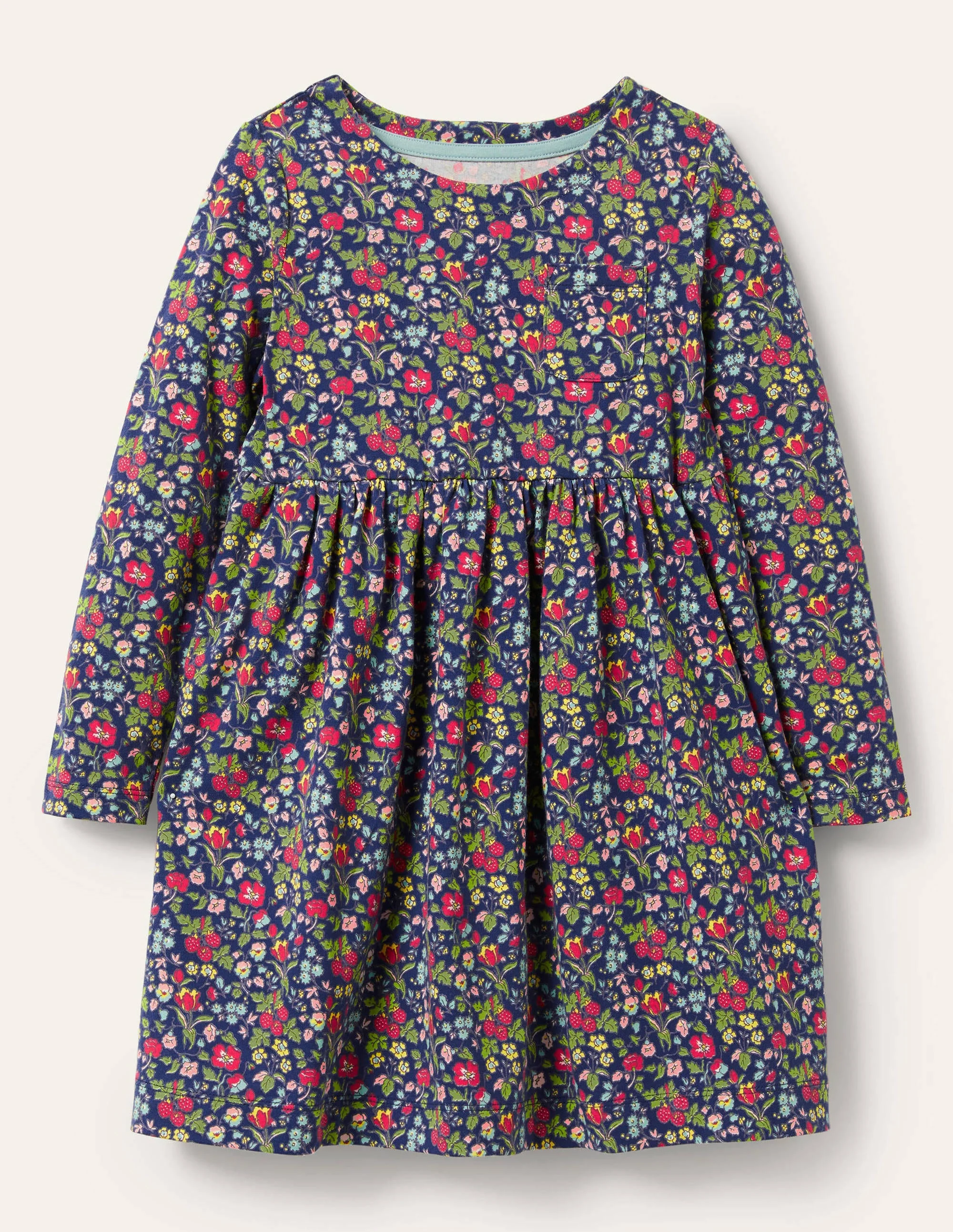 Long Sleeve Fun Jersey Dress-Starboard Autumn Berry Floral