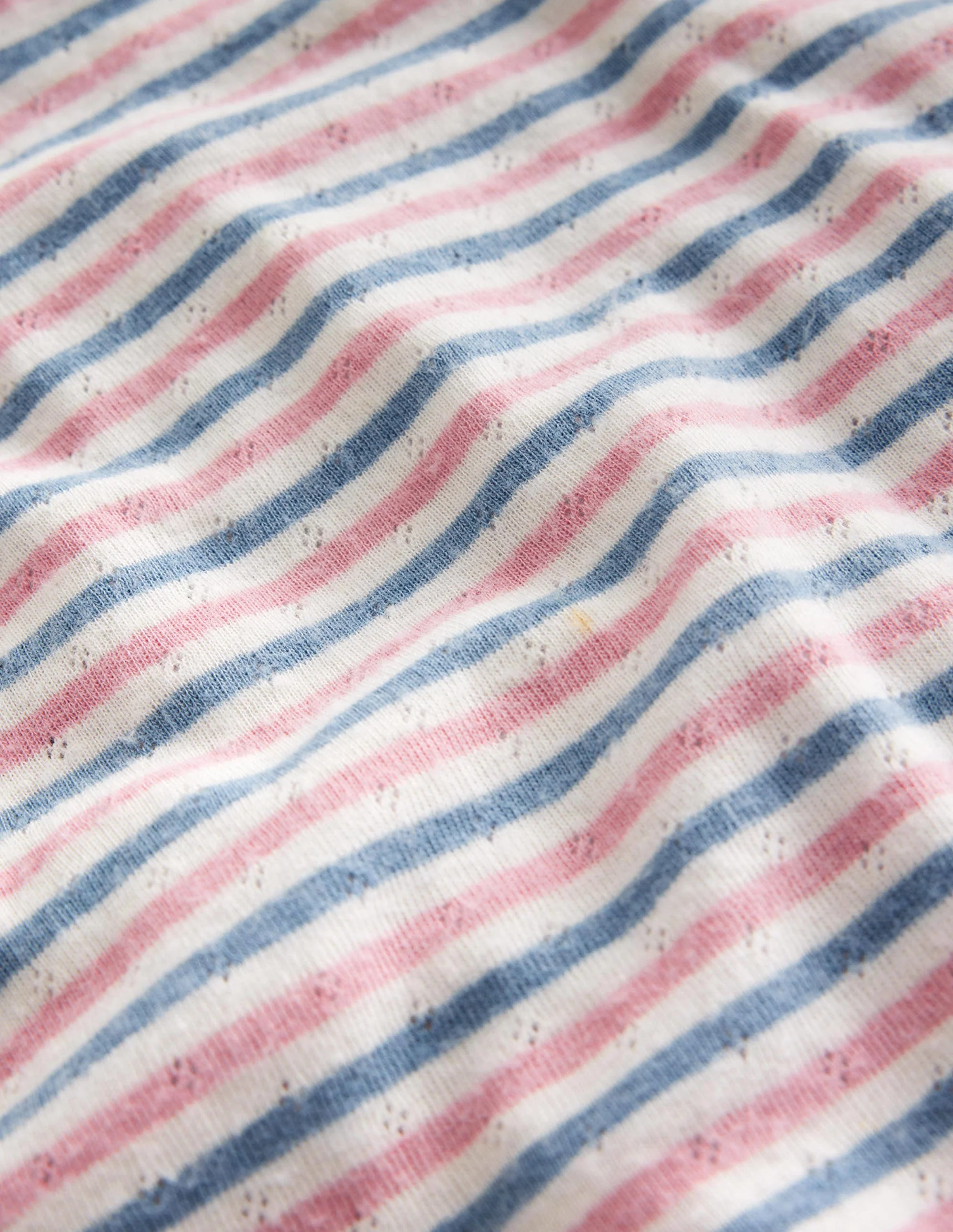 Long Sleeve Pointelle Top-Multi Stripe - Image 3