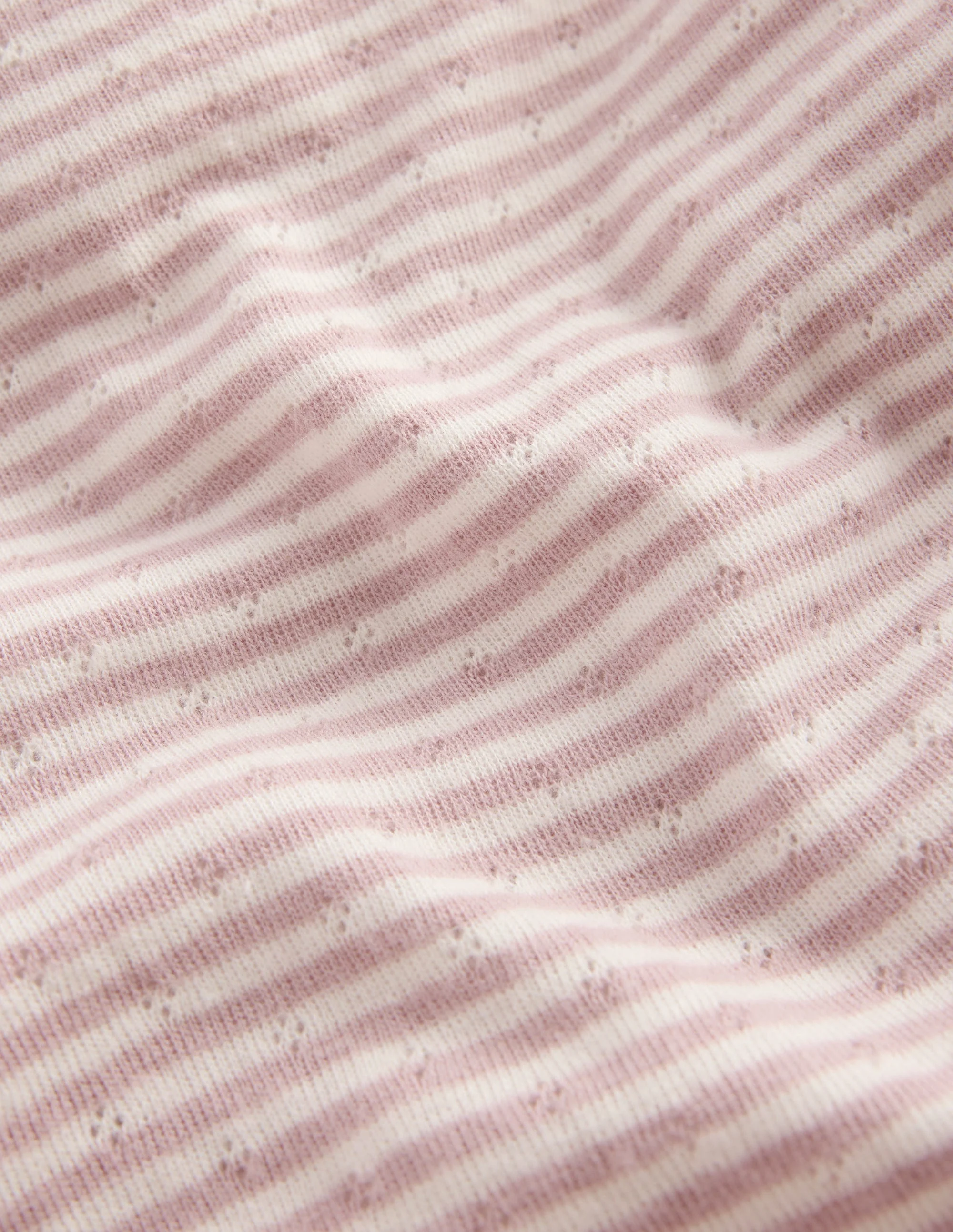 Long Sleeve Pointelle Top-Violet Ice / Ivory - Image 3