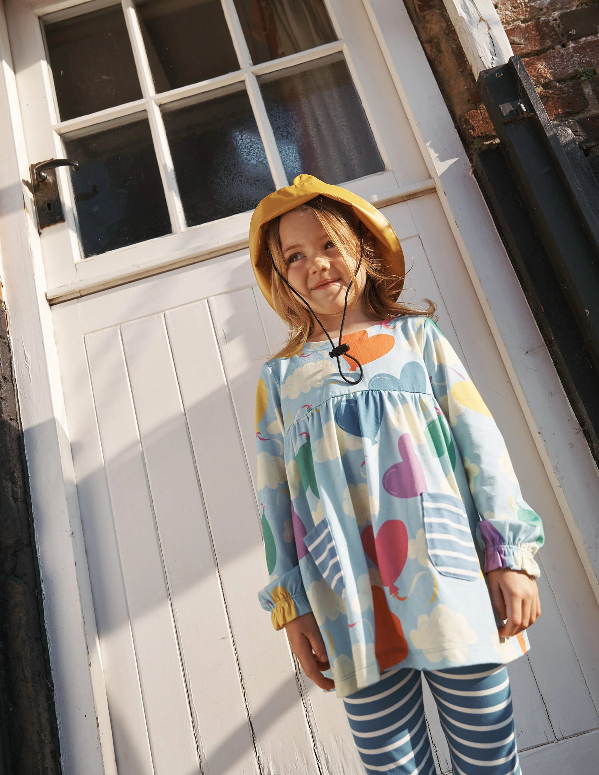Long Sleeve Printed Tunic-Misty Blue Balloon Sky - Image 4