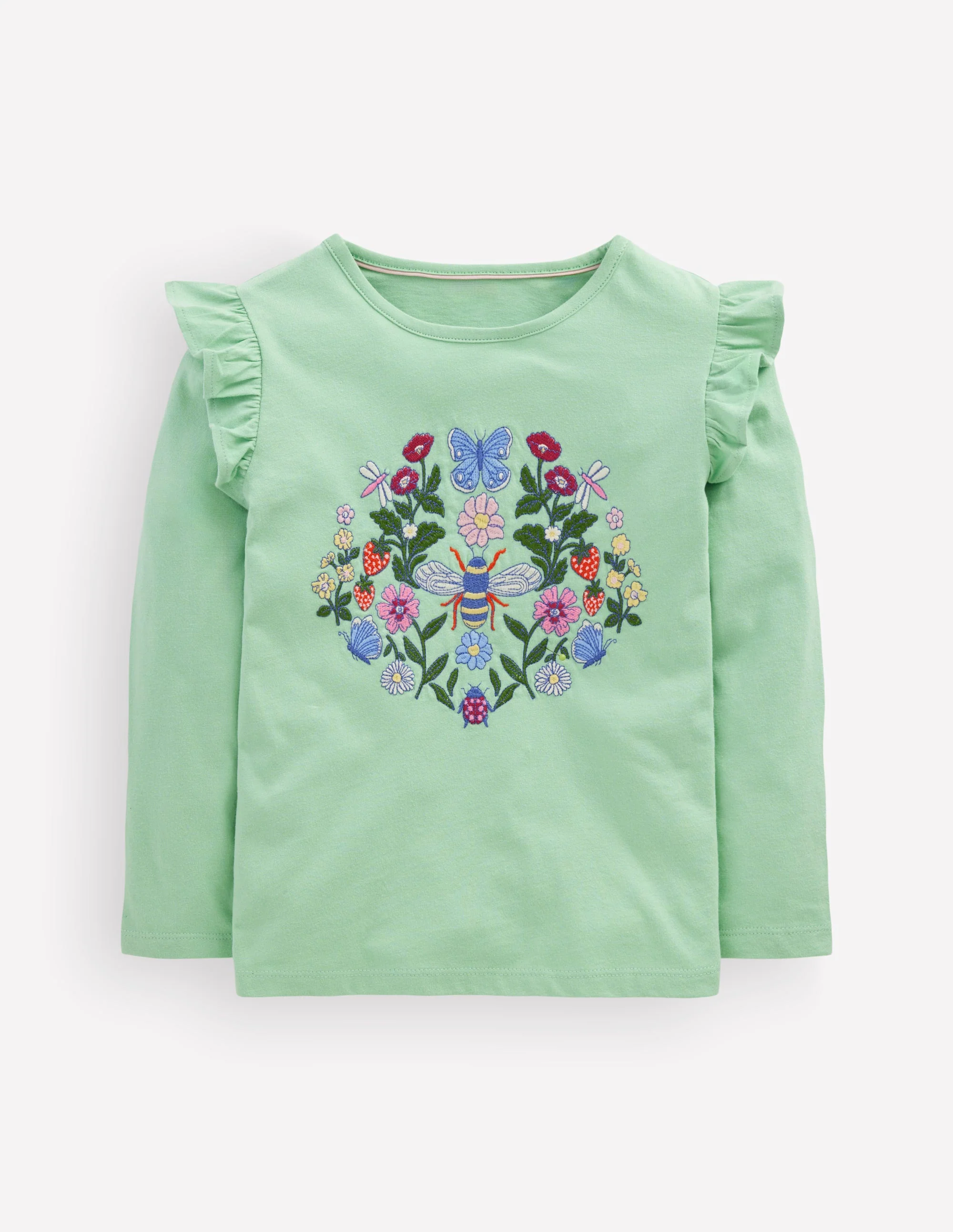 Long Sleeve Superstitch Tee-Pistachio Green Bee