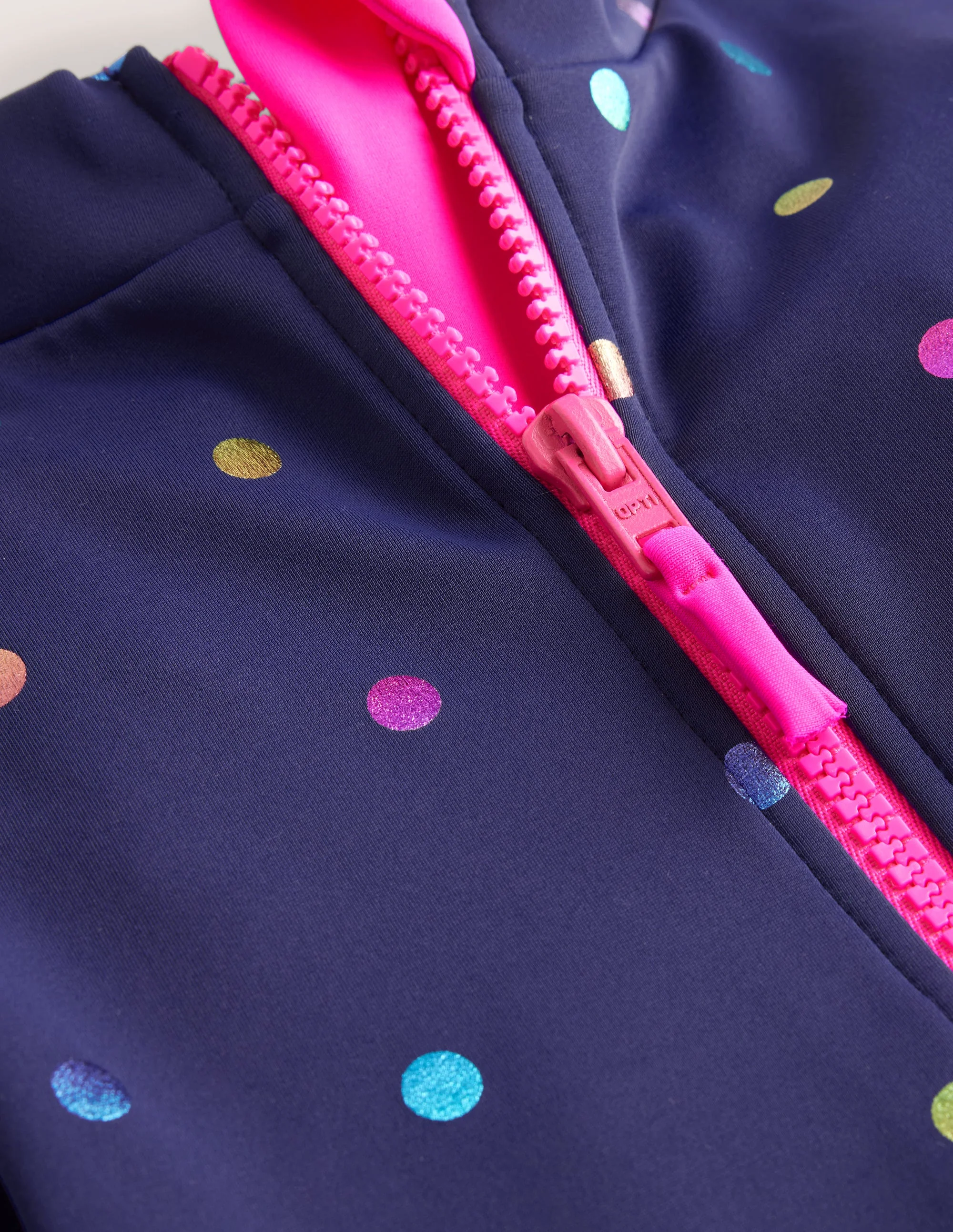 Long-sleeved Swimsuit-Navy Rainbow Confetti Spot - Image 3
