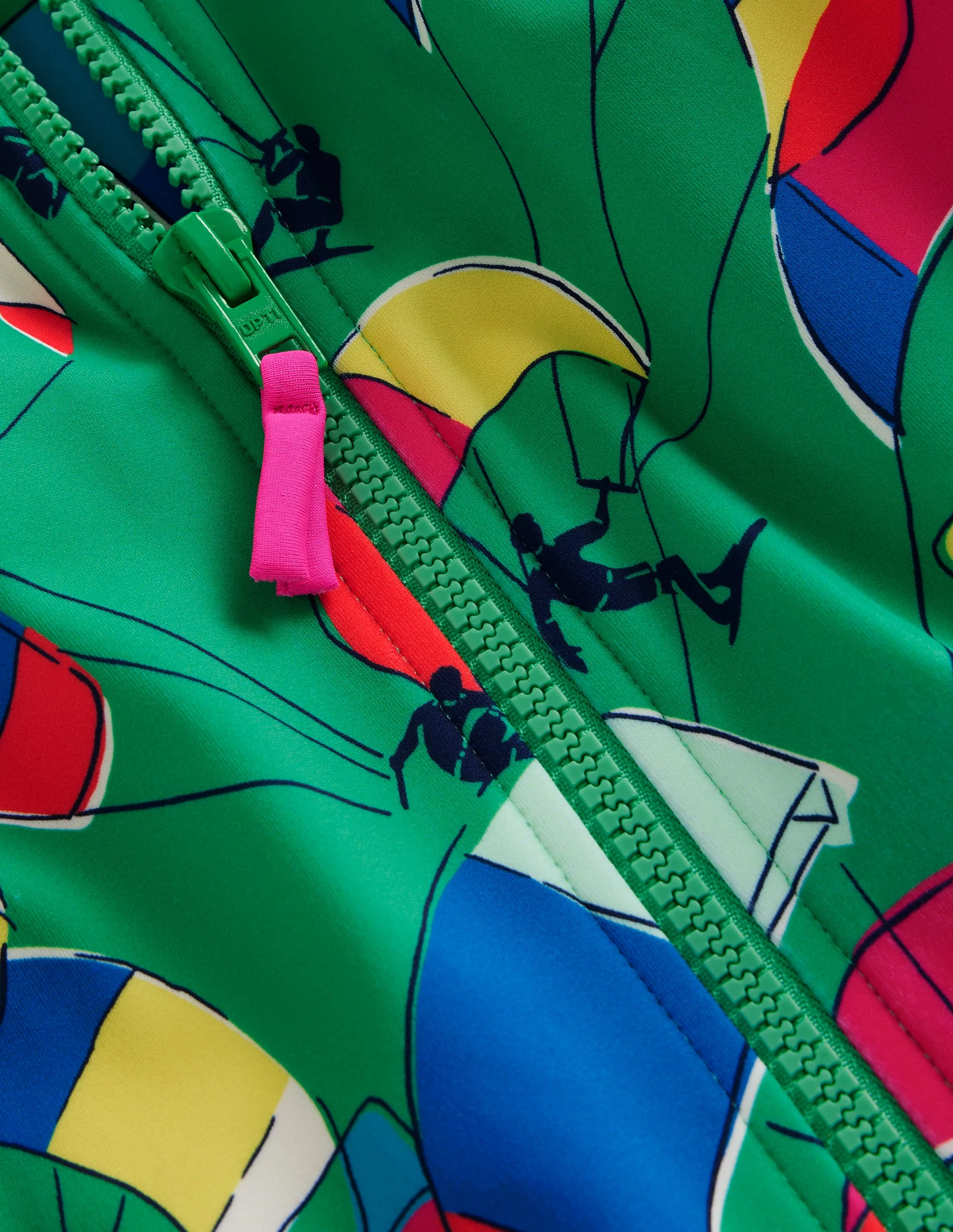 Long-sleeved Swimsuit-Pea Green Kite Surfers - Image 3