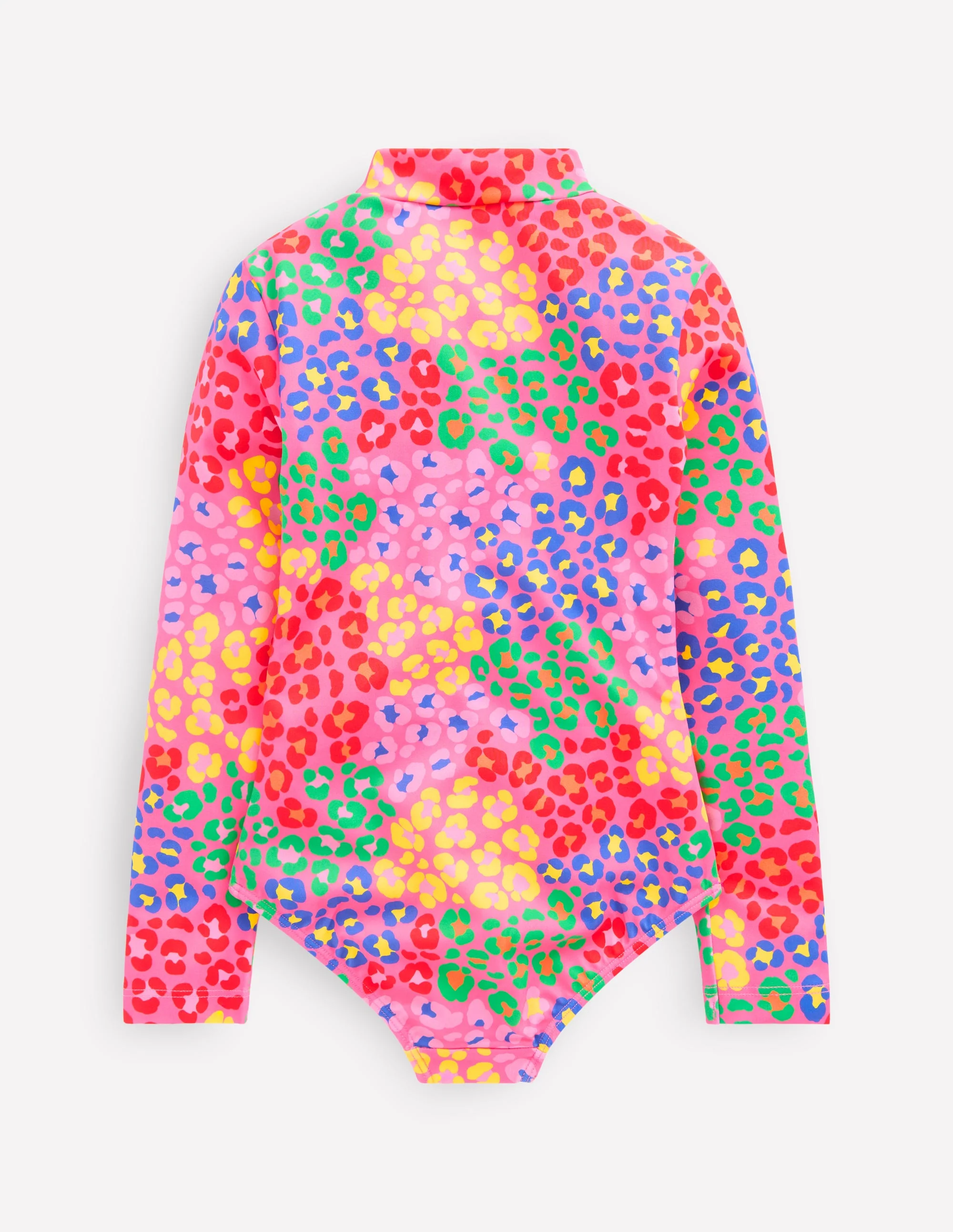 Long-sleeved Swimsuit-Pink Rainbow Leopard - Image 2
