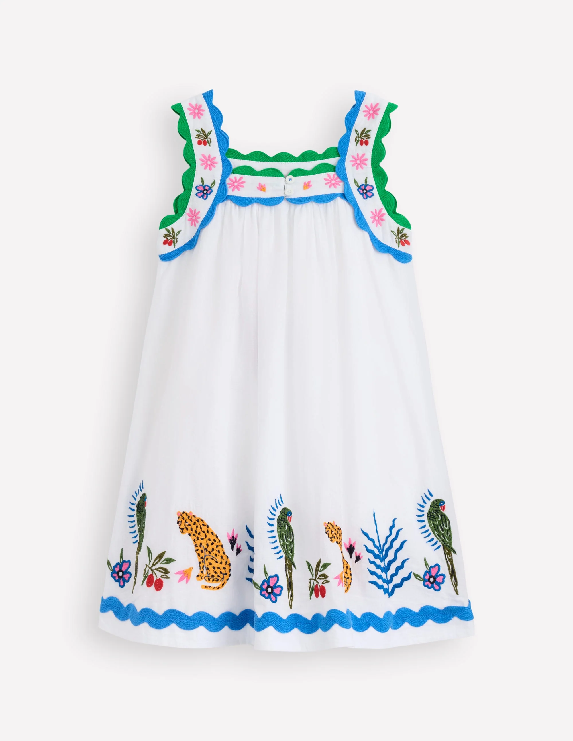 Maribel Strappy Swing Sundress-Soft Ivory Multi Jungle - Image 6