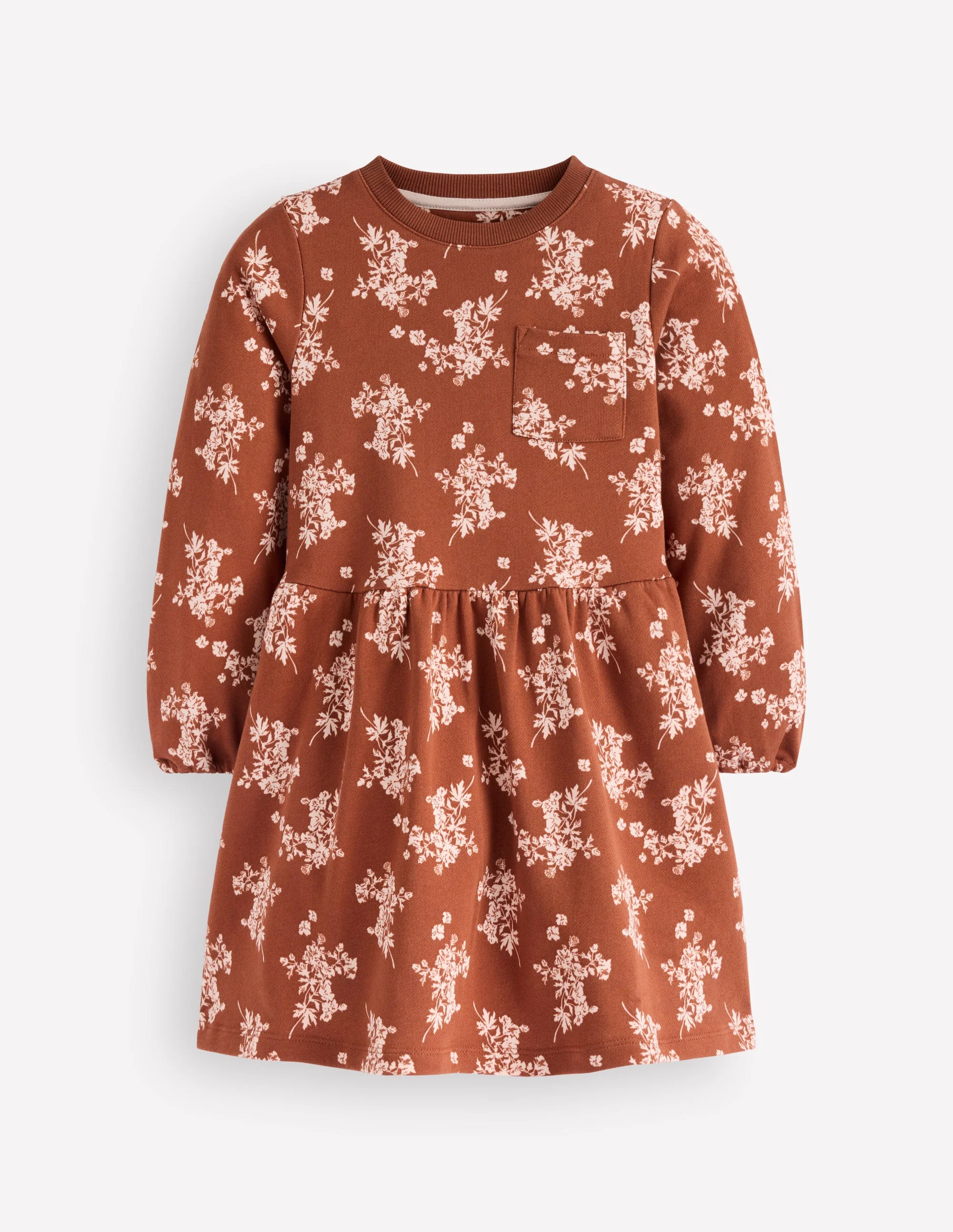 Minna Sweatshirt Dress-Brown  Floral