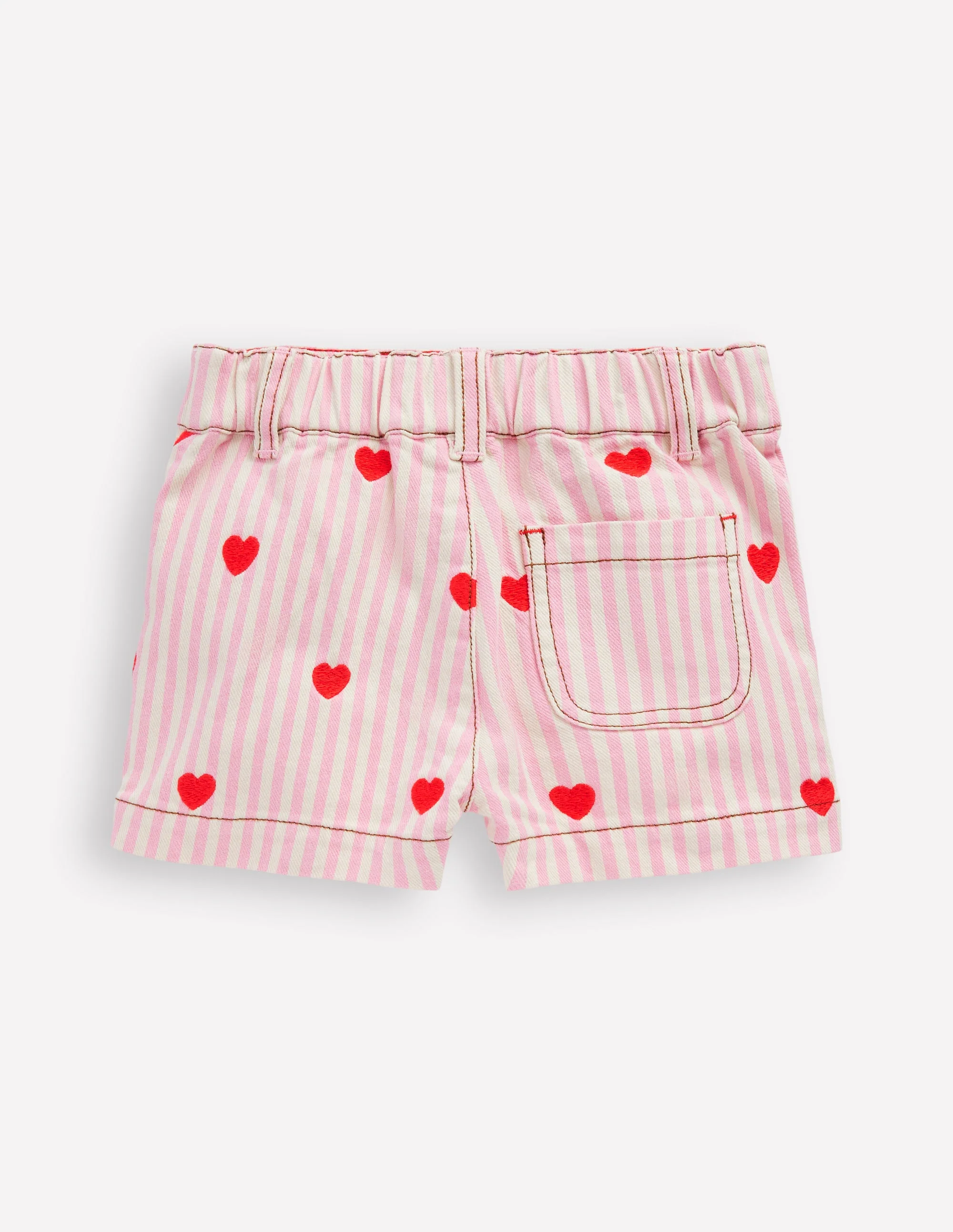Patch Pocket Shorts-Bubblegum Pink/ Ivory Hearts - Image 2