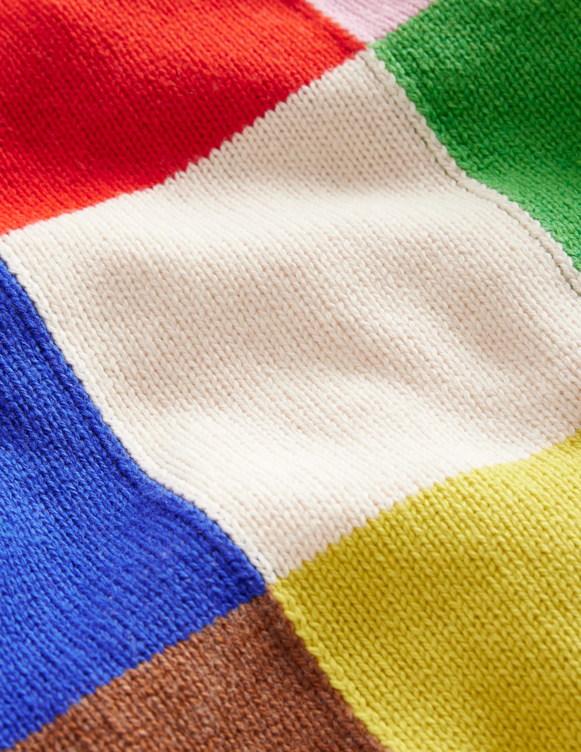 Patchwork Check Jumper-Multi Colourblock Apples - Image 5