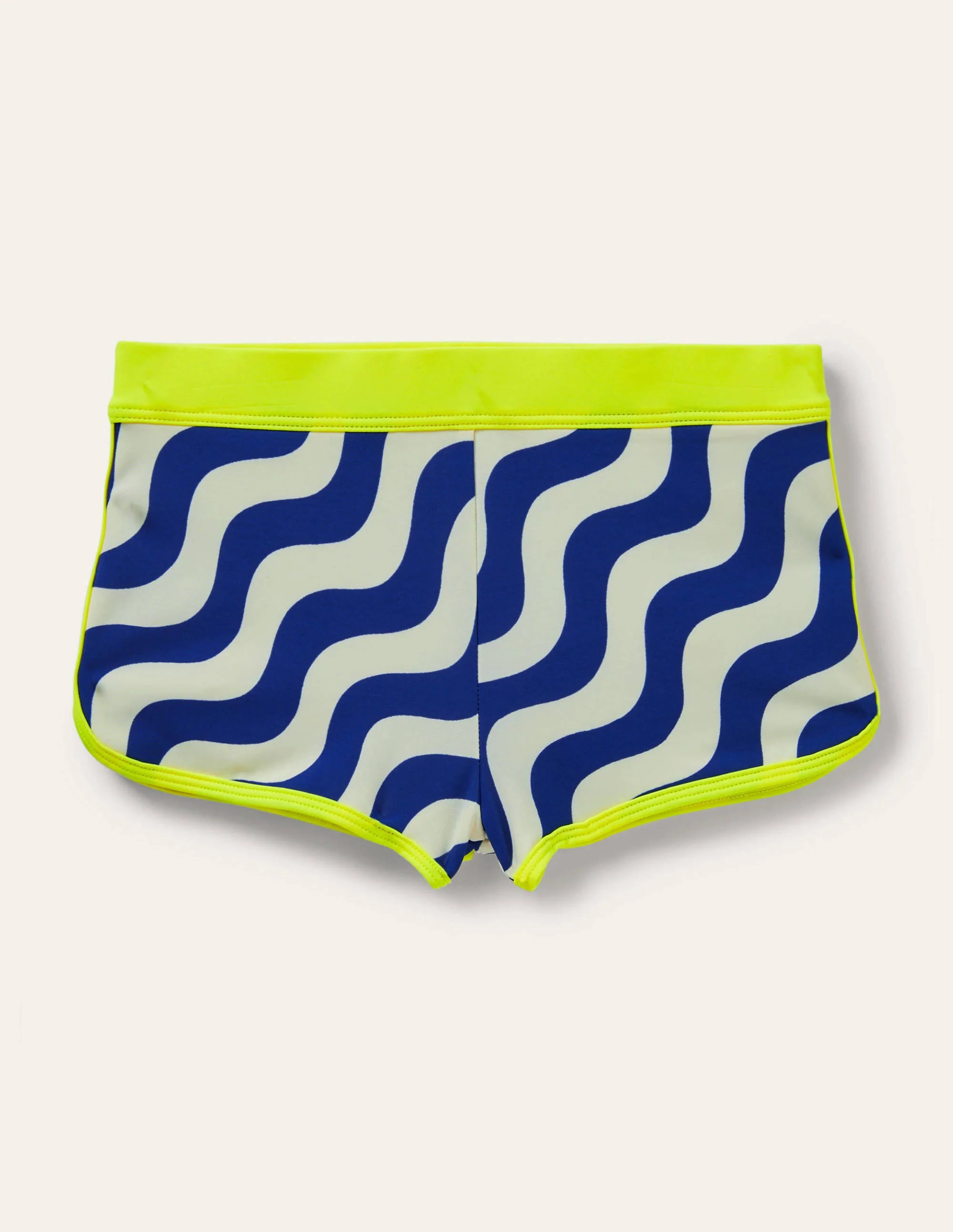 Patterned Swim Shorts-Ivory/Blue Wave - Image 2