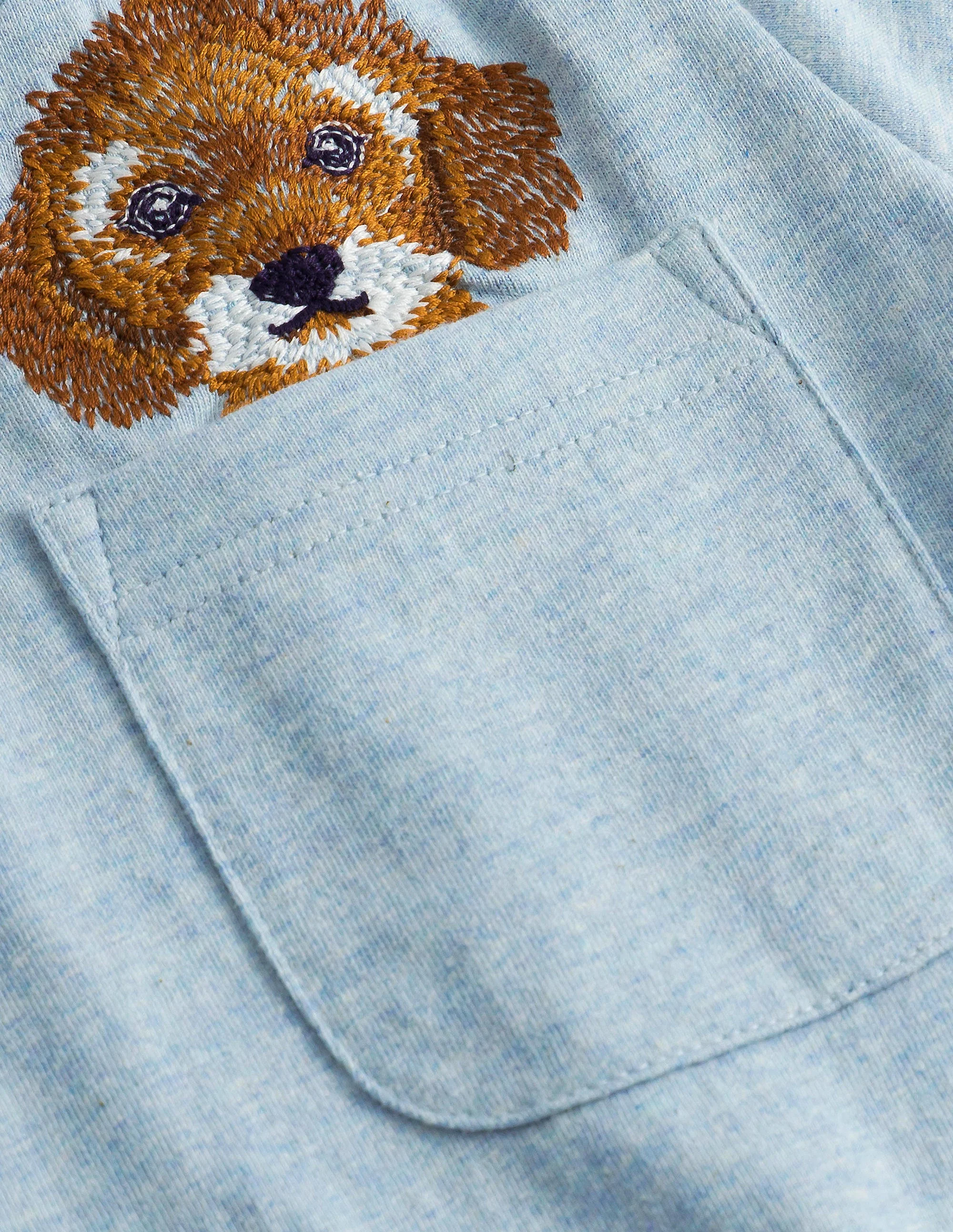Peeping Pocket T-Shirt-Surf Blue Dog - Image 3