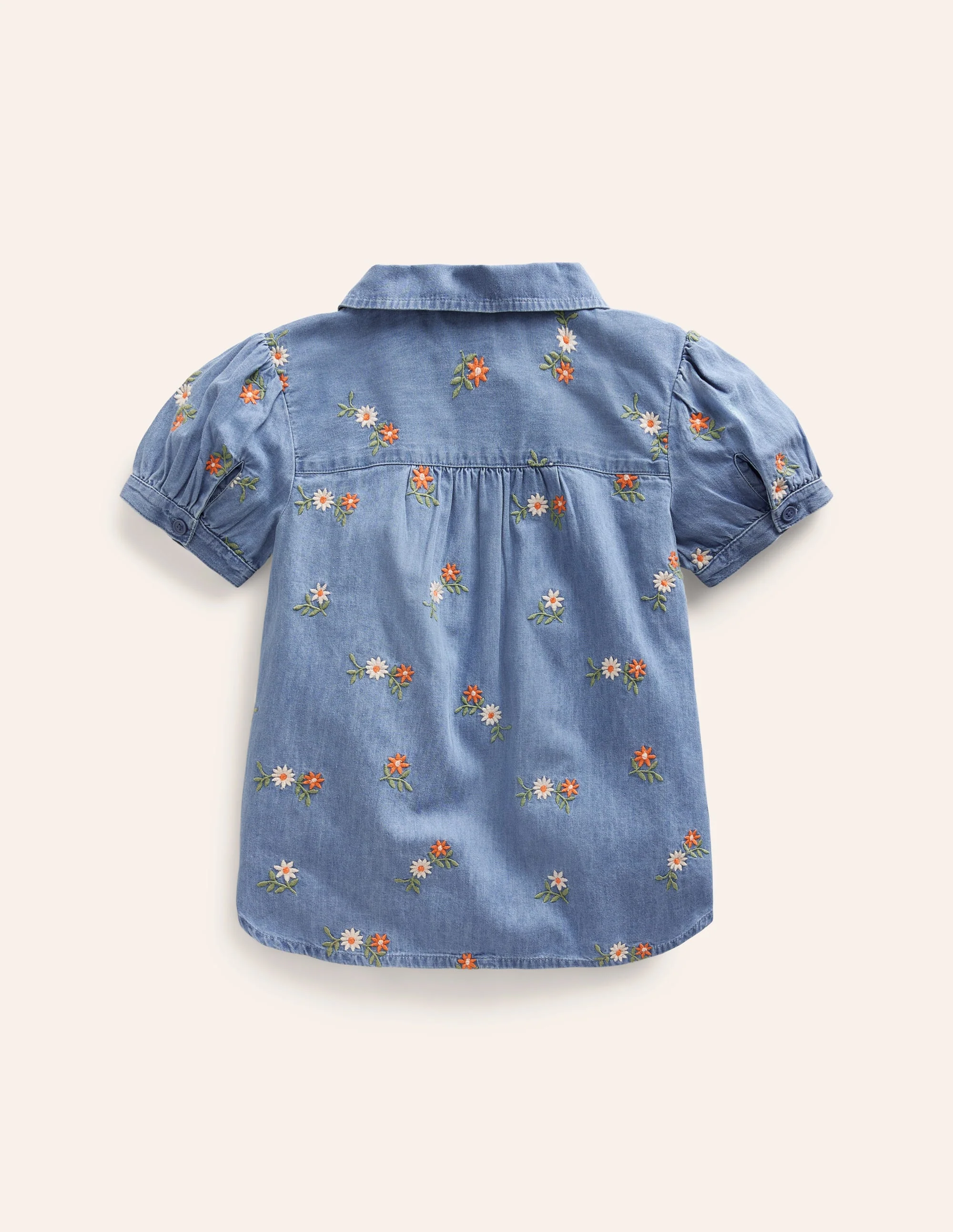 Peter Pan Collar Shirt-Mid Vintage Embroidered - Image 2