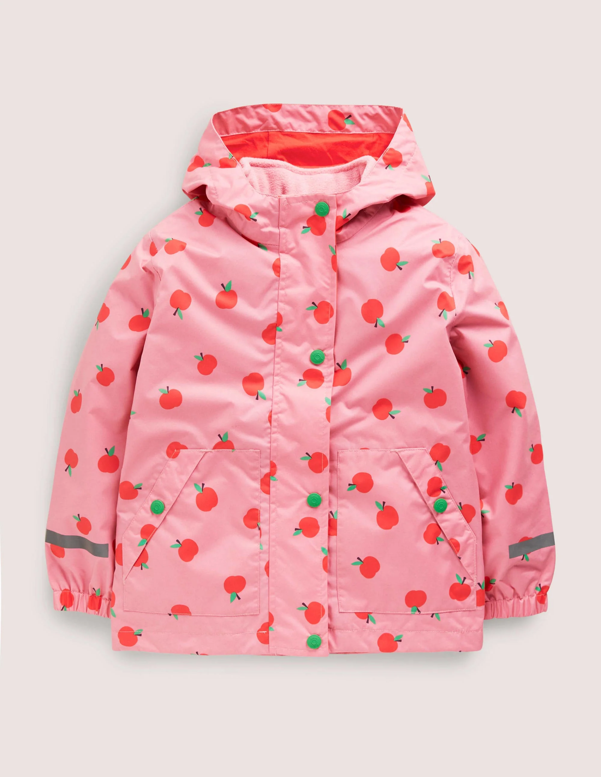 Pink Apple Print Waterproof Jacket-Formica Pink Apples