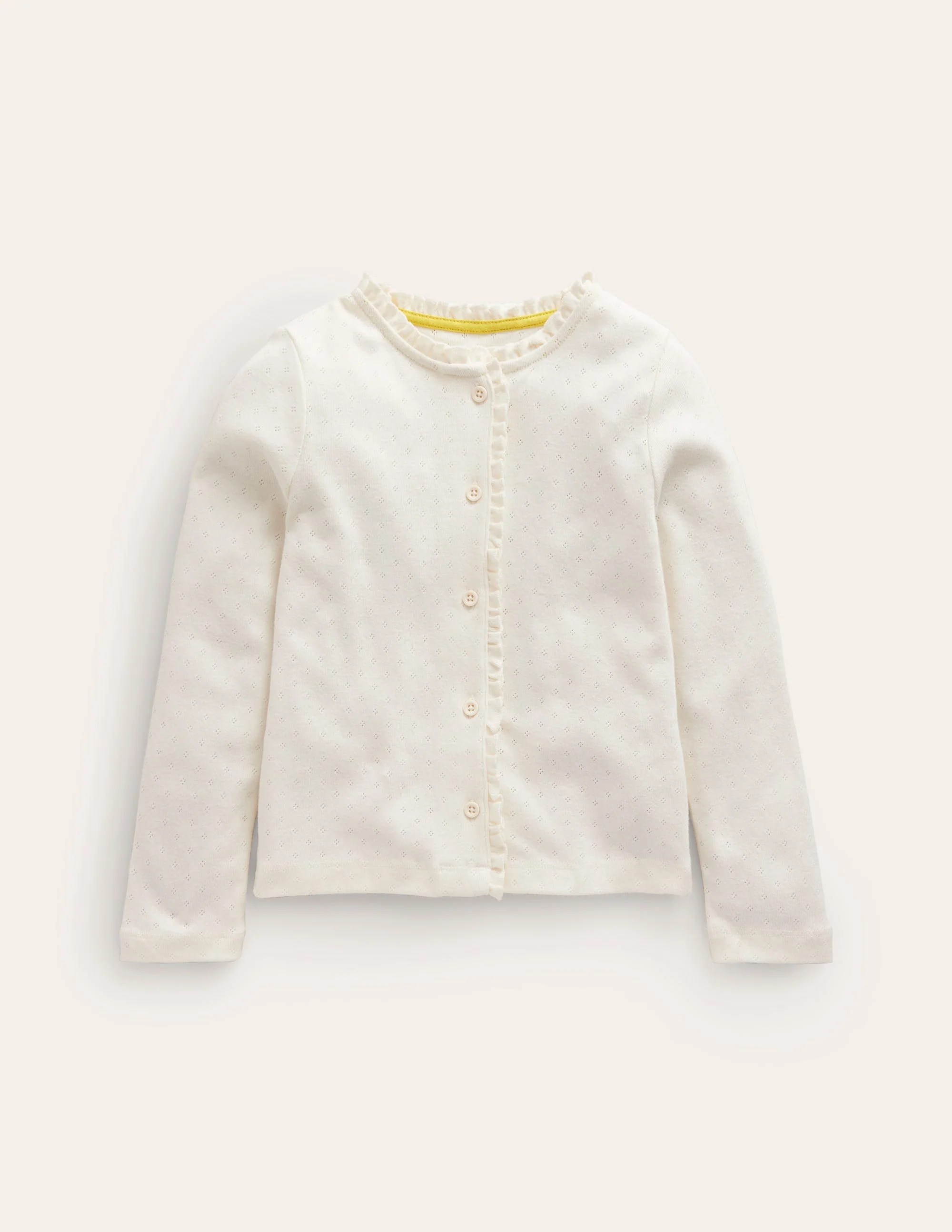 Pointelle Cardigan-Vanilla White