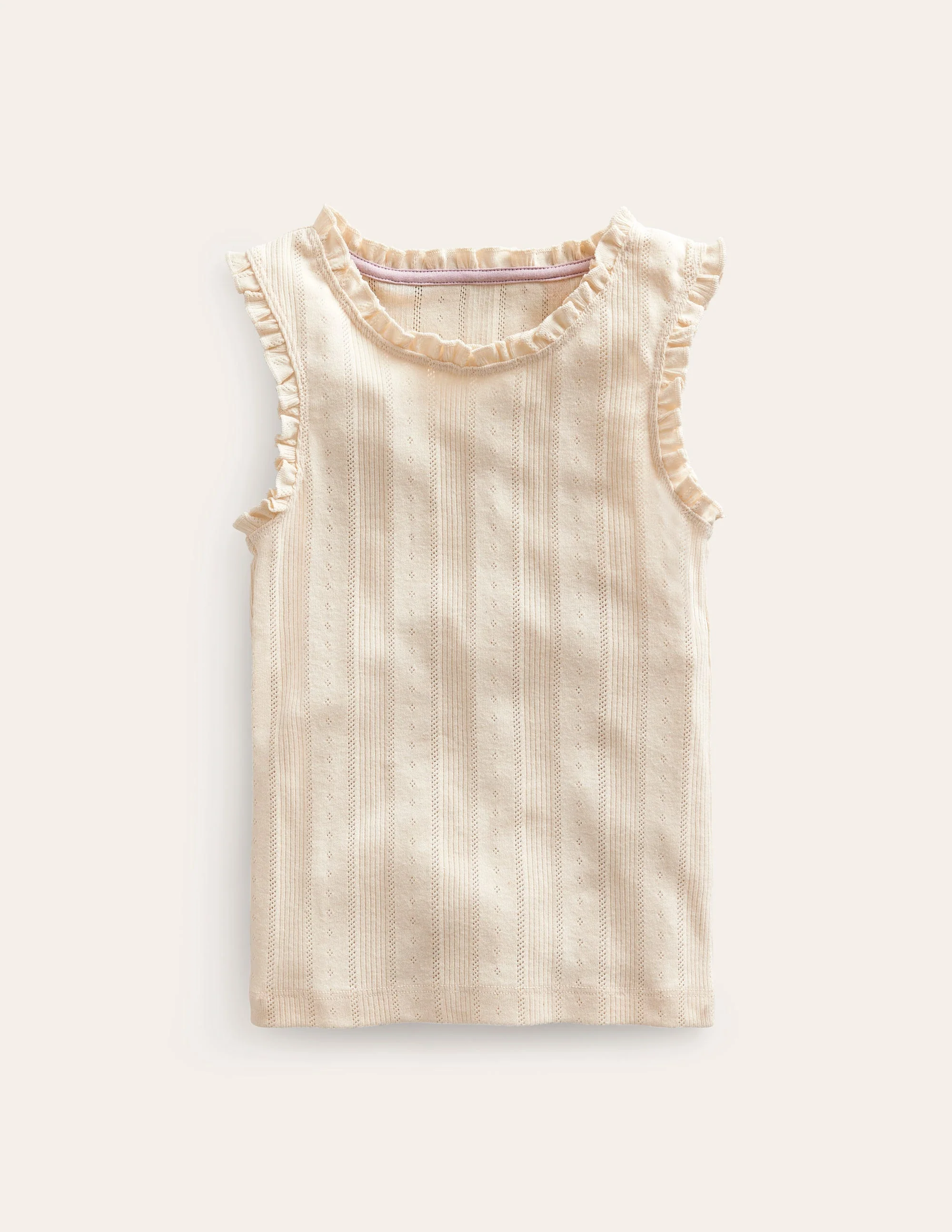 Pointelle Vest-Ivory