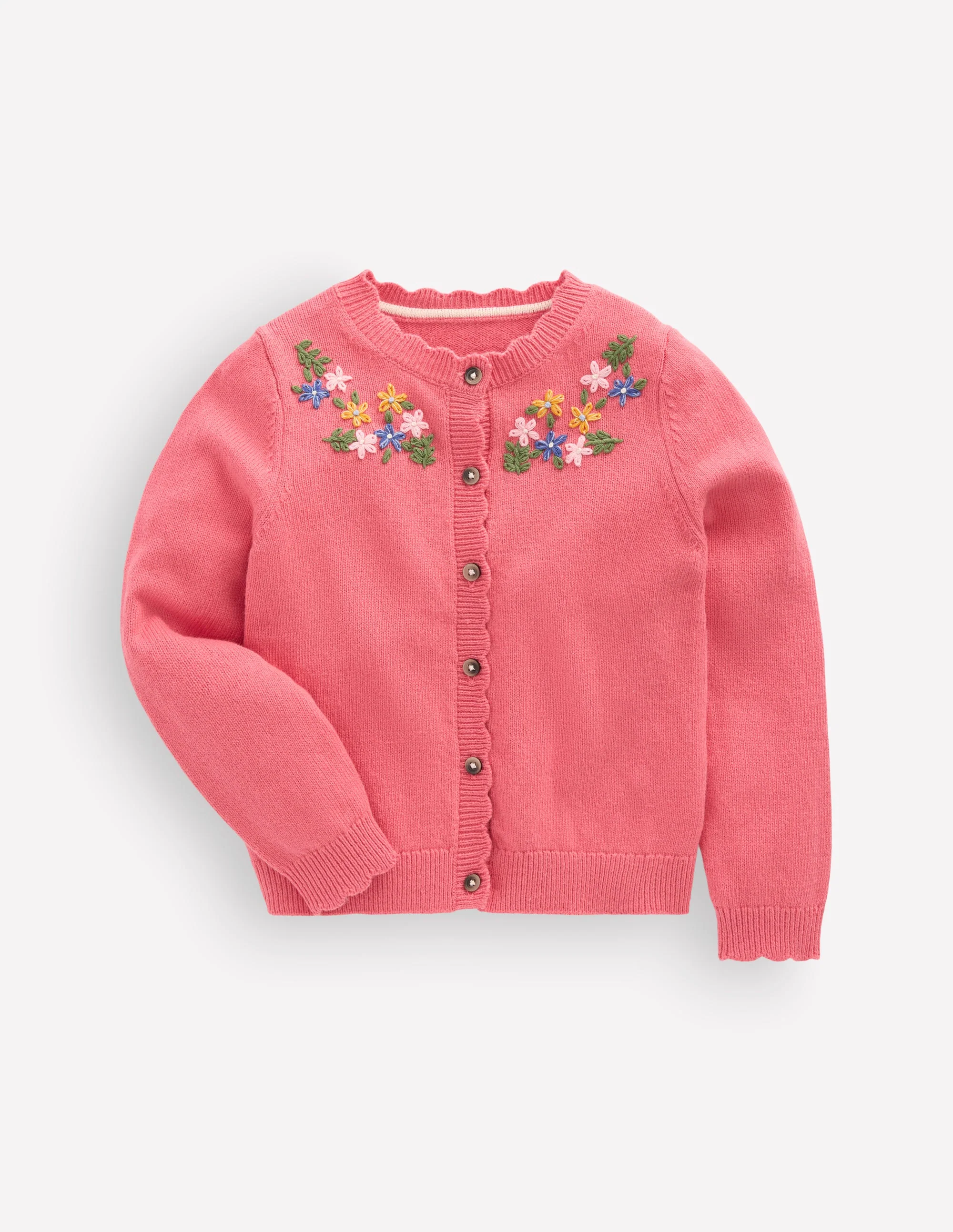 Pretty Embroidered Cardigan-Vintage Rose Floral Embroidery