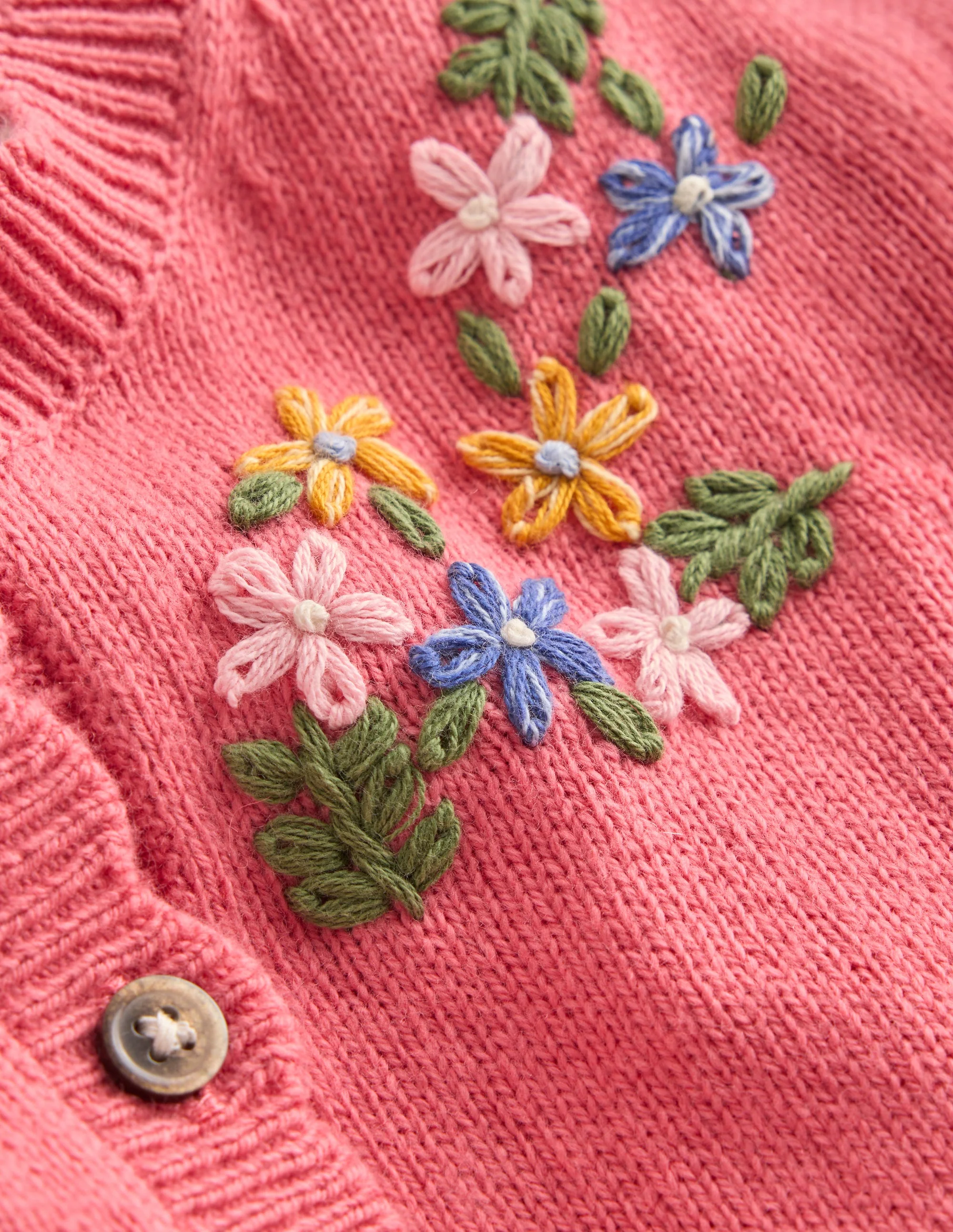Pretty Embroidered Cardigan-Vintage Rose Floral Embroidery - Image 3